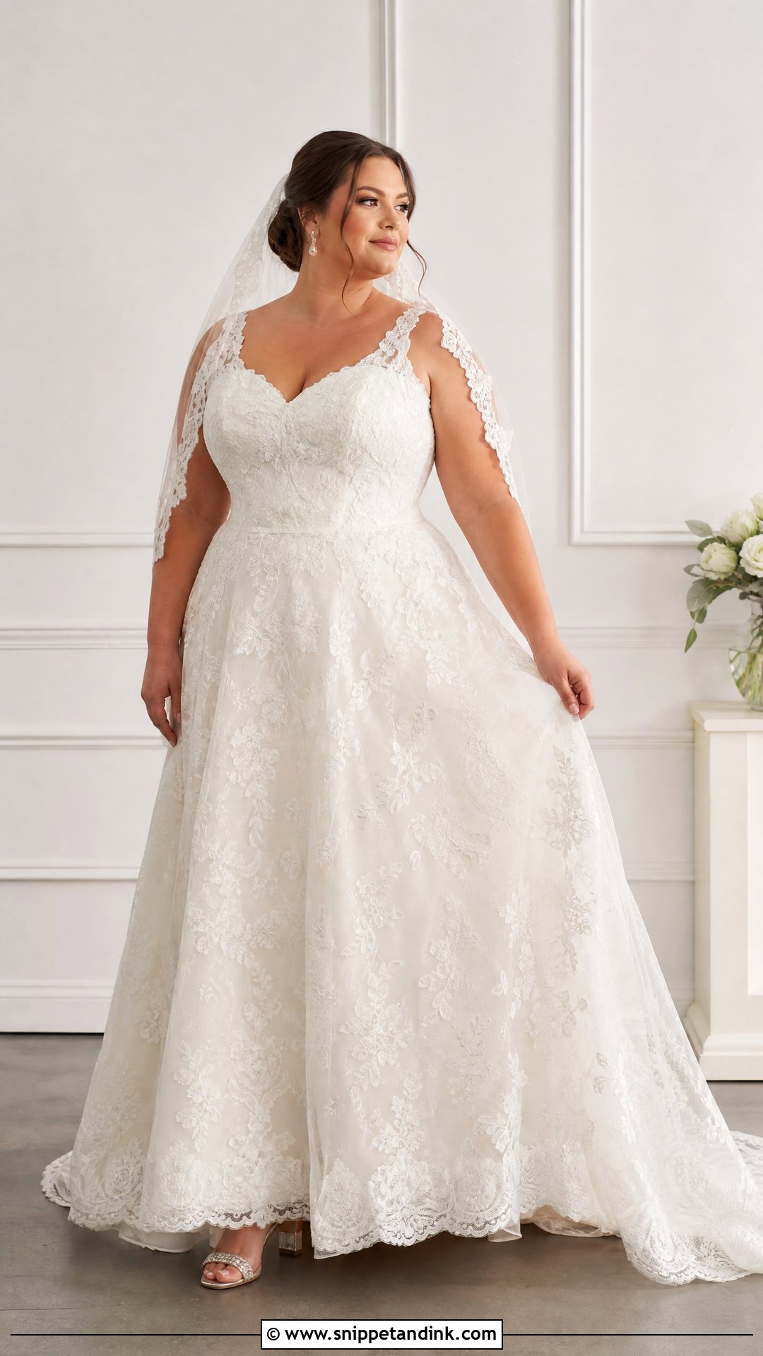 Plus Size Lace Bridal Gown - Snippet and Ink - 25 Lace Bridal Gown Ideas