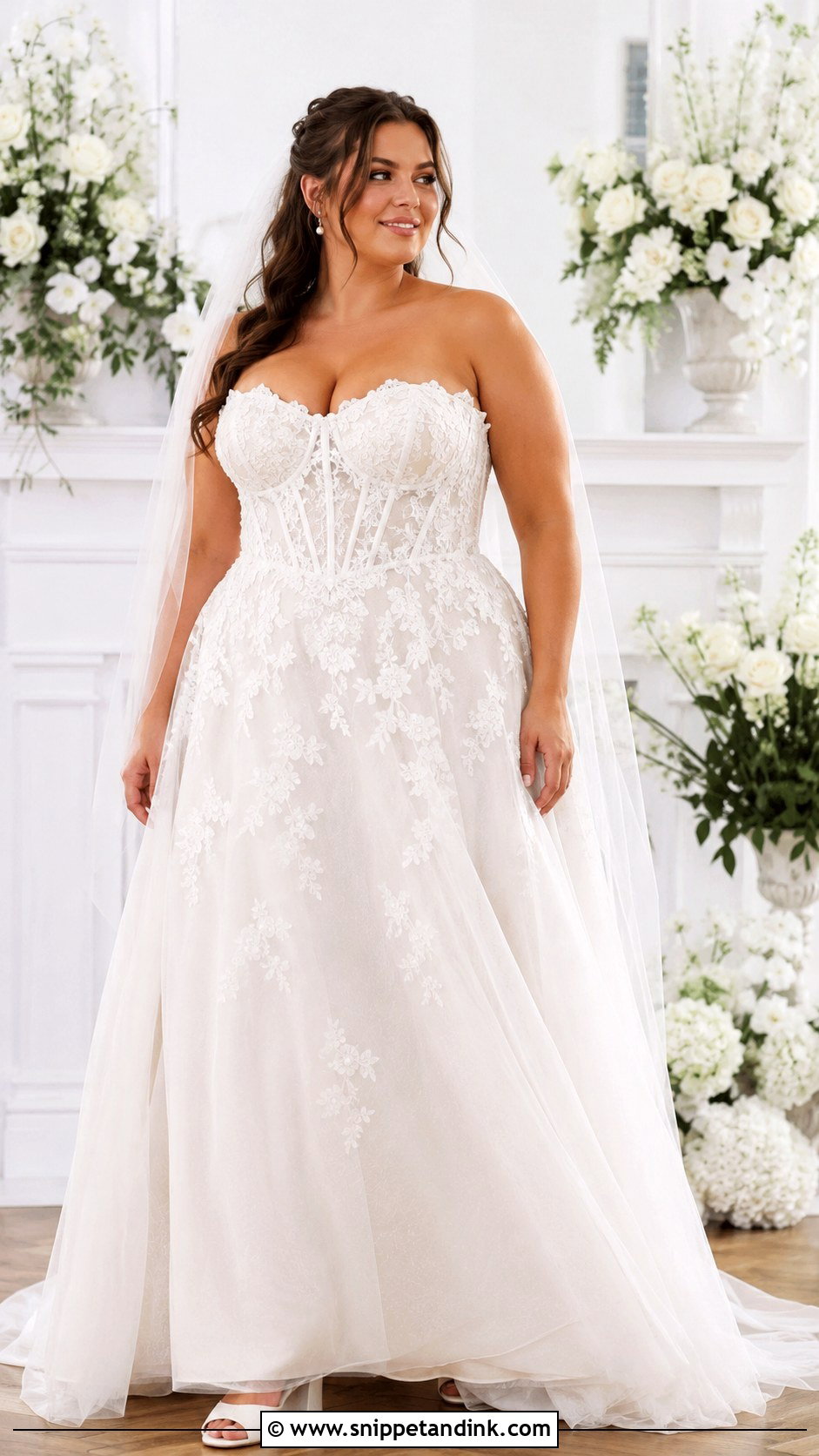 Plus Size Lace Corset Bridal Gown - Snippet and Ink - 20 Corset Bridal Gown Ideas