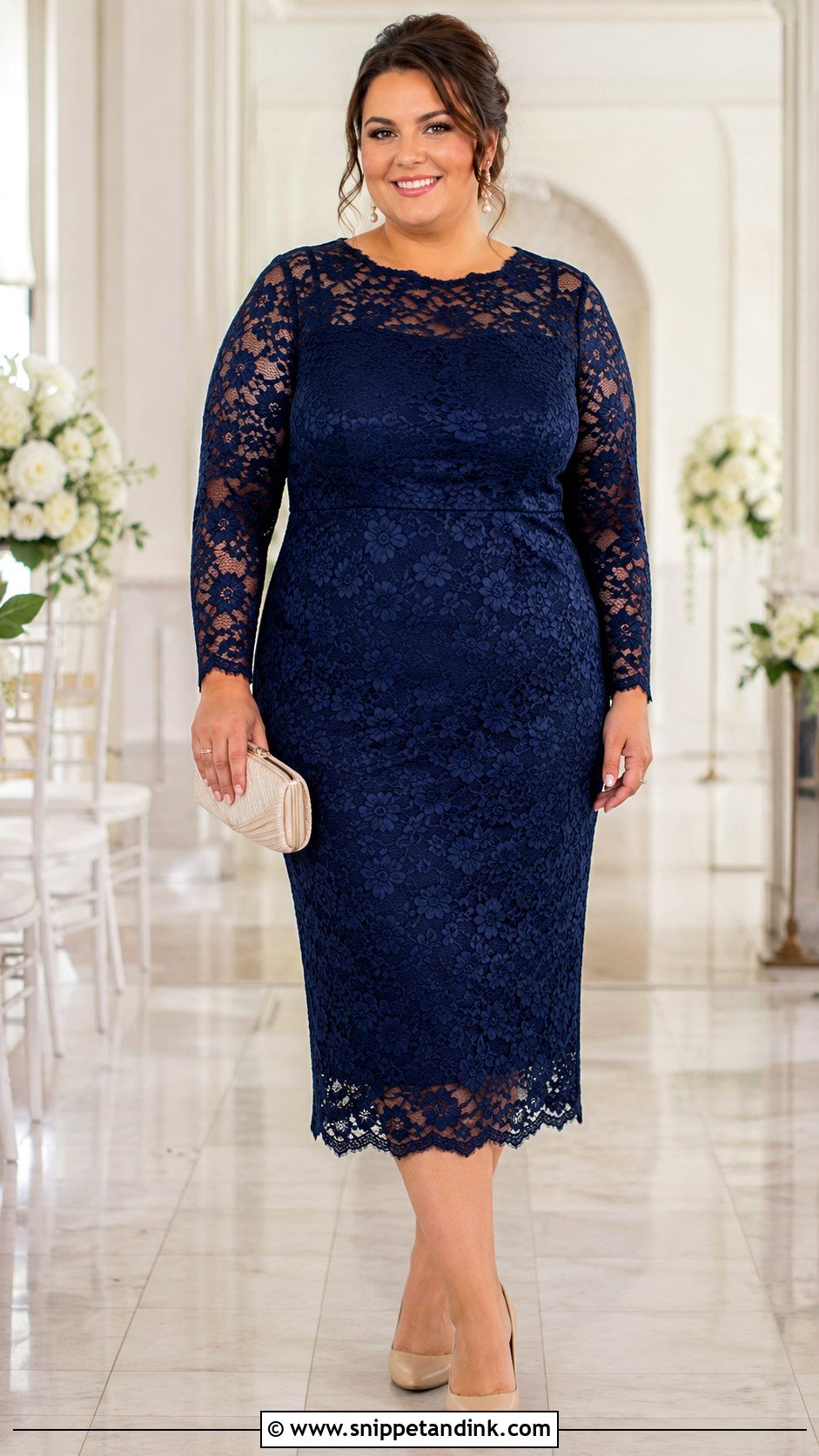 Plus Size Lace Dress Wedding Outfit - Snippet and Ink - 25 Plus Size Wedding Outfits