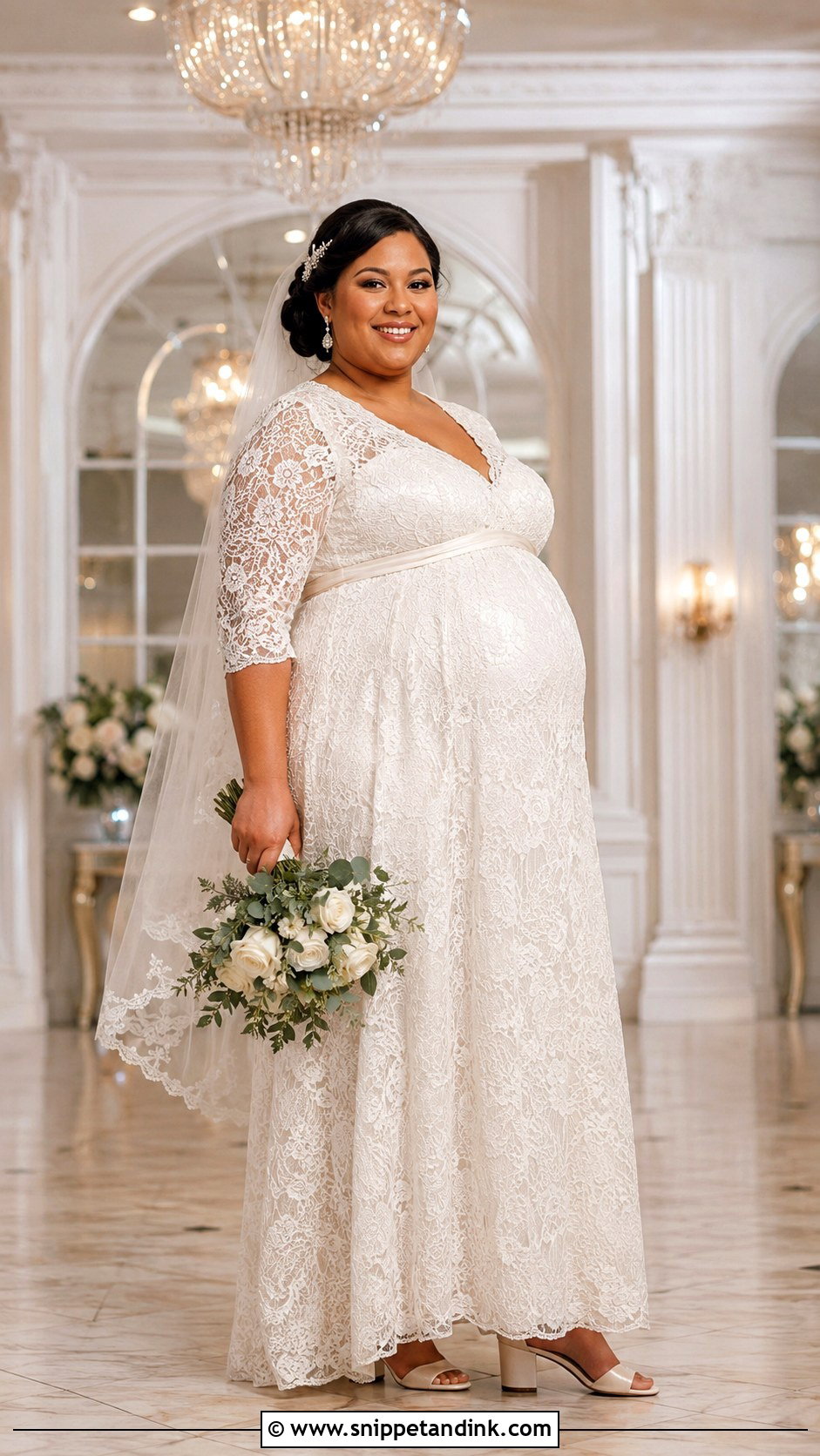 Plus Size Lace Maternity Wedding Dress - Snippet and Ink - 20 Maternity Wedding Dresses Pregnant Brides