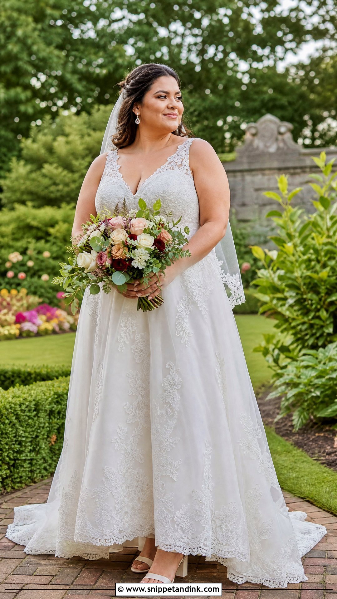 Plus Size Lace Outdoor Wedding Dress - Snippet and Ink - 20 Outdoorsy Wedding Dress Ideas