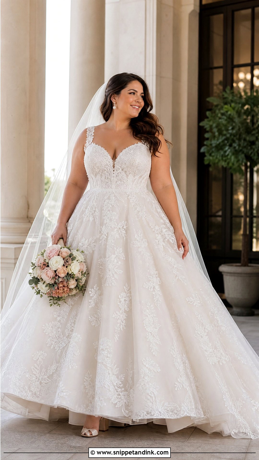 Plus Size Lace Princess Ball Gown Wedding Dress - Snippet and Ink - 20 Princess Wedding Dresses Ball Gown Fairytale