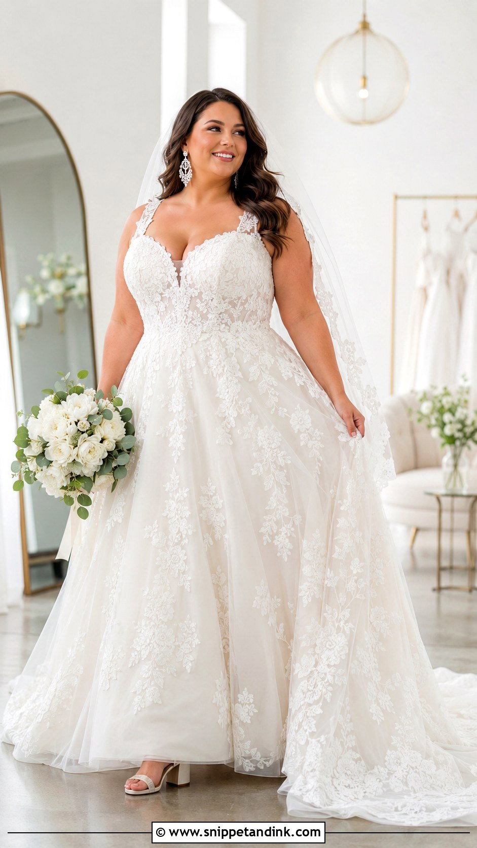 Plus Size Lace Princess Wedding Dress - Snippet and Ink - 20 Lace Princess Wedding Dresses