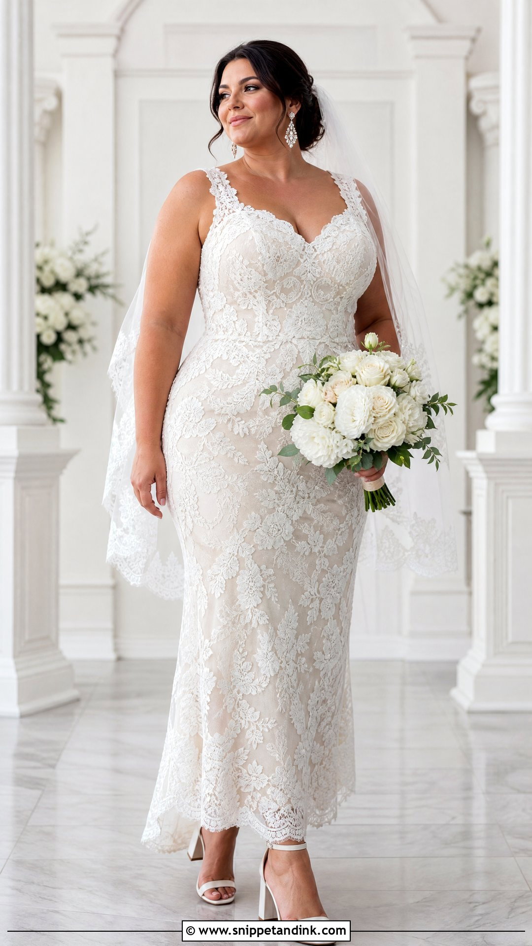 Plus Size Lace Sheath Wedding Dress - Snippet and Ink - 20 Lace Sheath Wedding Dress Ideas