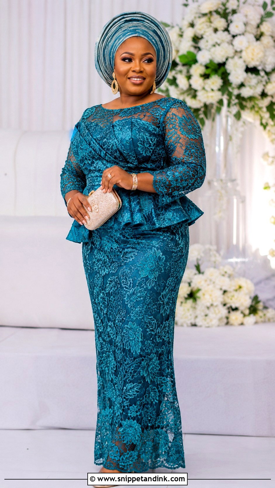 Plus Size Lace Traditional Wedding Outfit - Snippet and Ink - 25 Nigeria Traditional Wedding Outfit Ideas