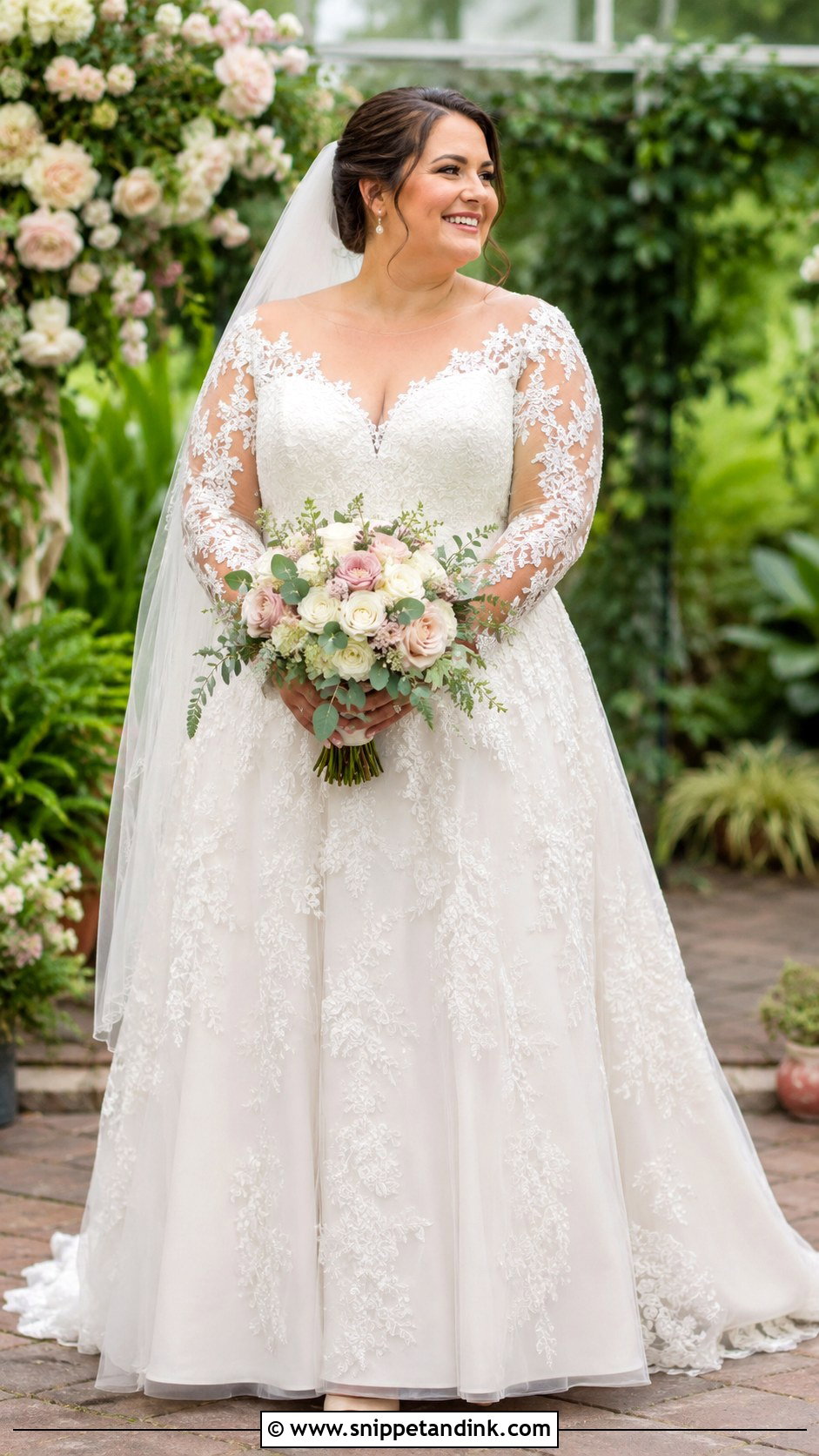 Plus Size Lace Wedding Dress - Snippet and Ink - 30 Plus Size Wedding Gowns