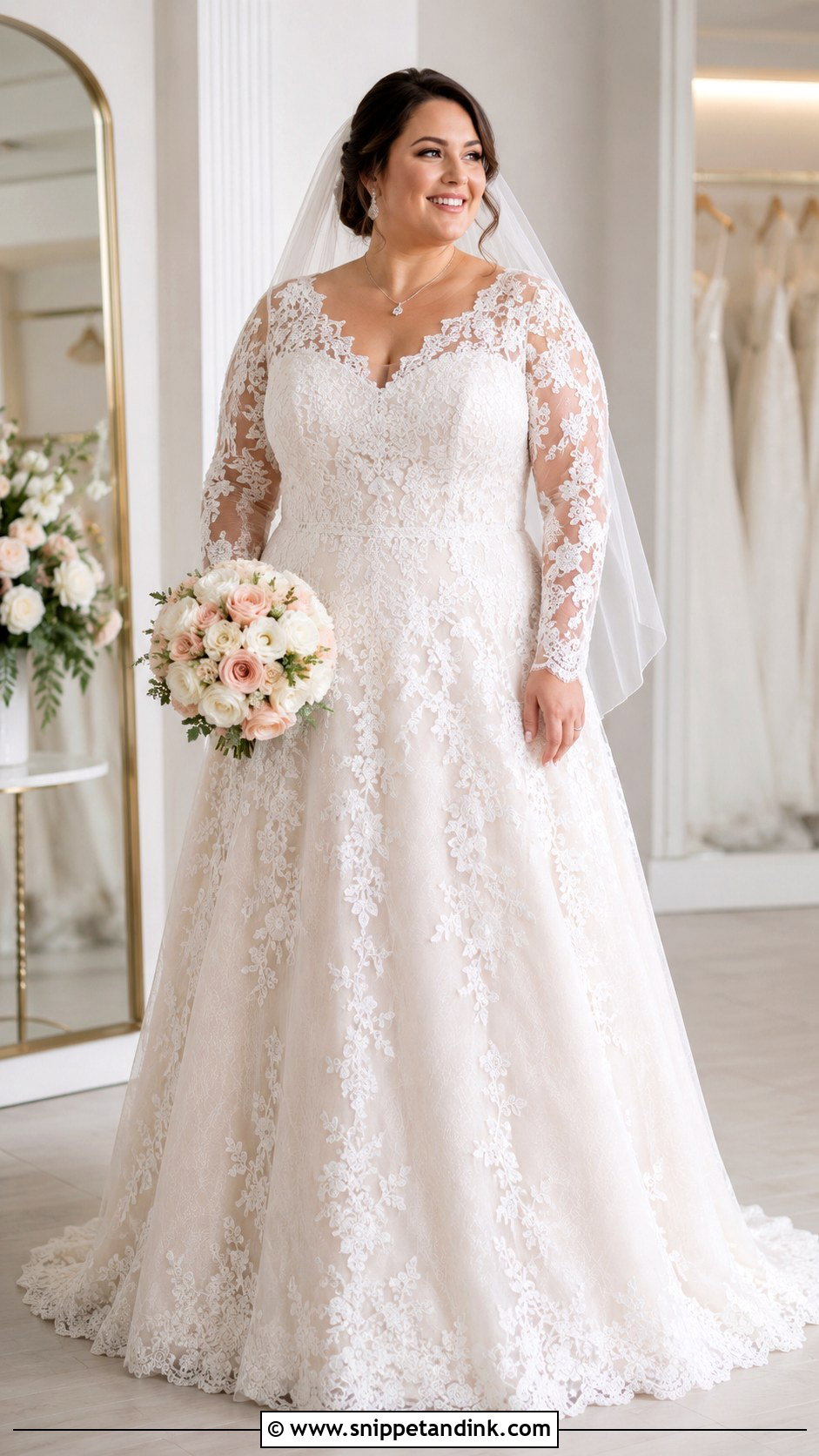 Plus Size Lace Wedding Dress - Snippet and Ink - 25 Modest Lace Wedding Dresses