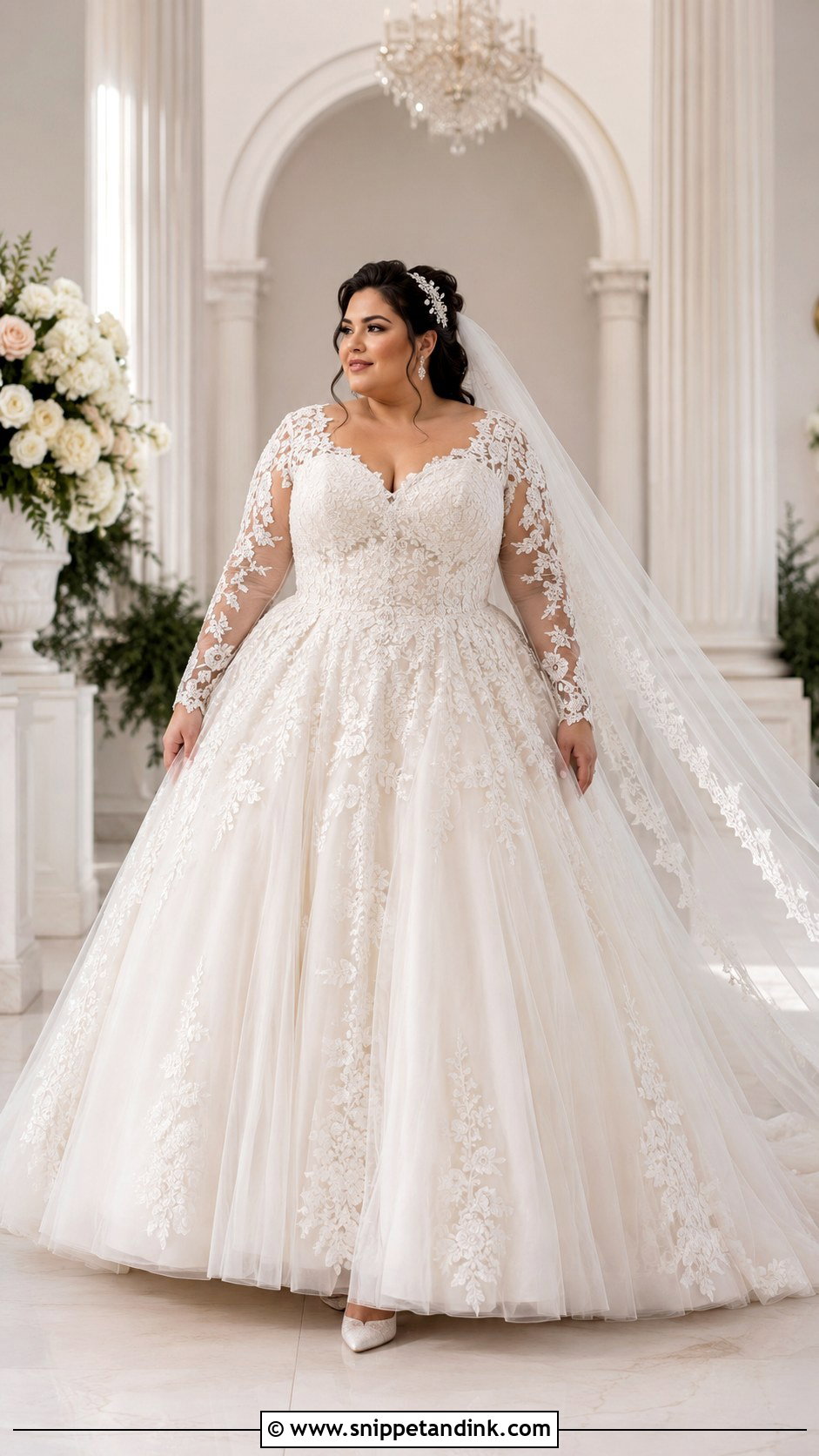 Plus Size Lace Wedding Dress With Sleeves - Snippet and Ink - 25 Plus Size Wedding Dresses with Sleeves