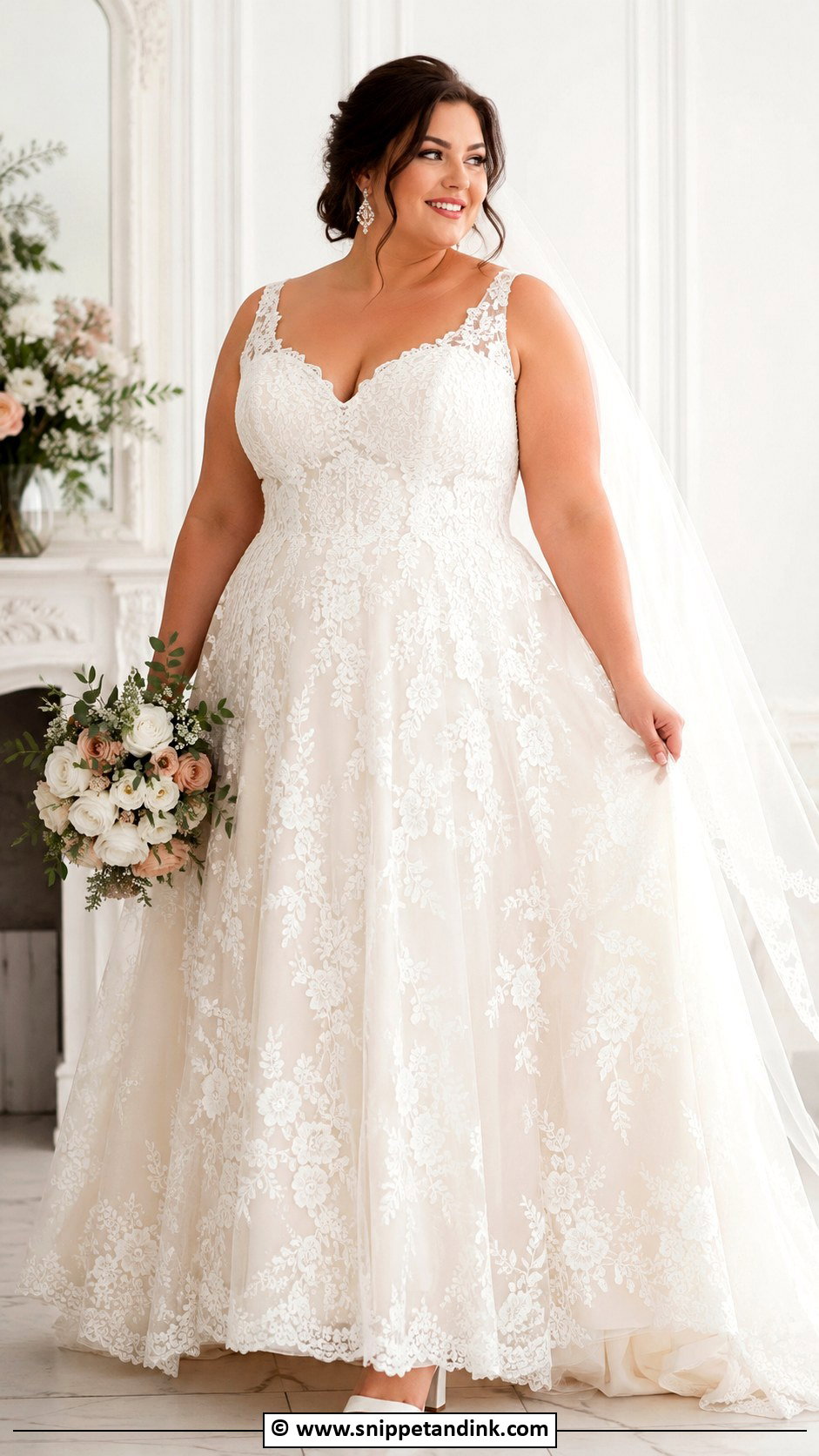Plus Size Lace Wedding Dress - Snippet and Ink - 25 Lacy Wedding Dresses