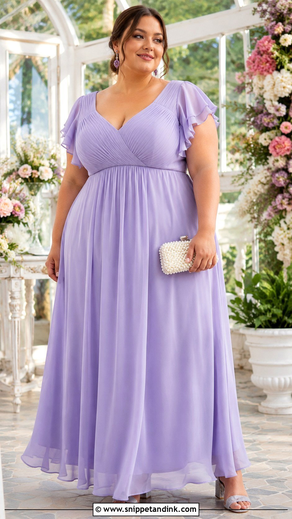 Plus Size Lavender Empire Waist Gown - Snippet and Ink - 20 Plus Size Formal Dresses for Wedding