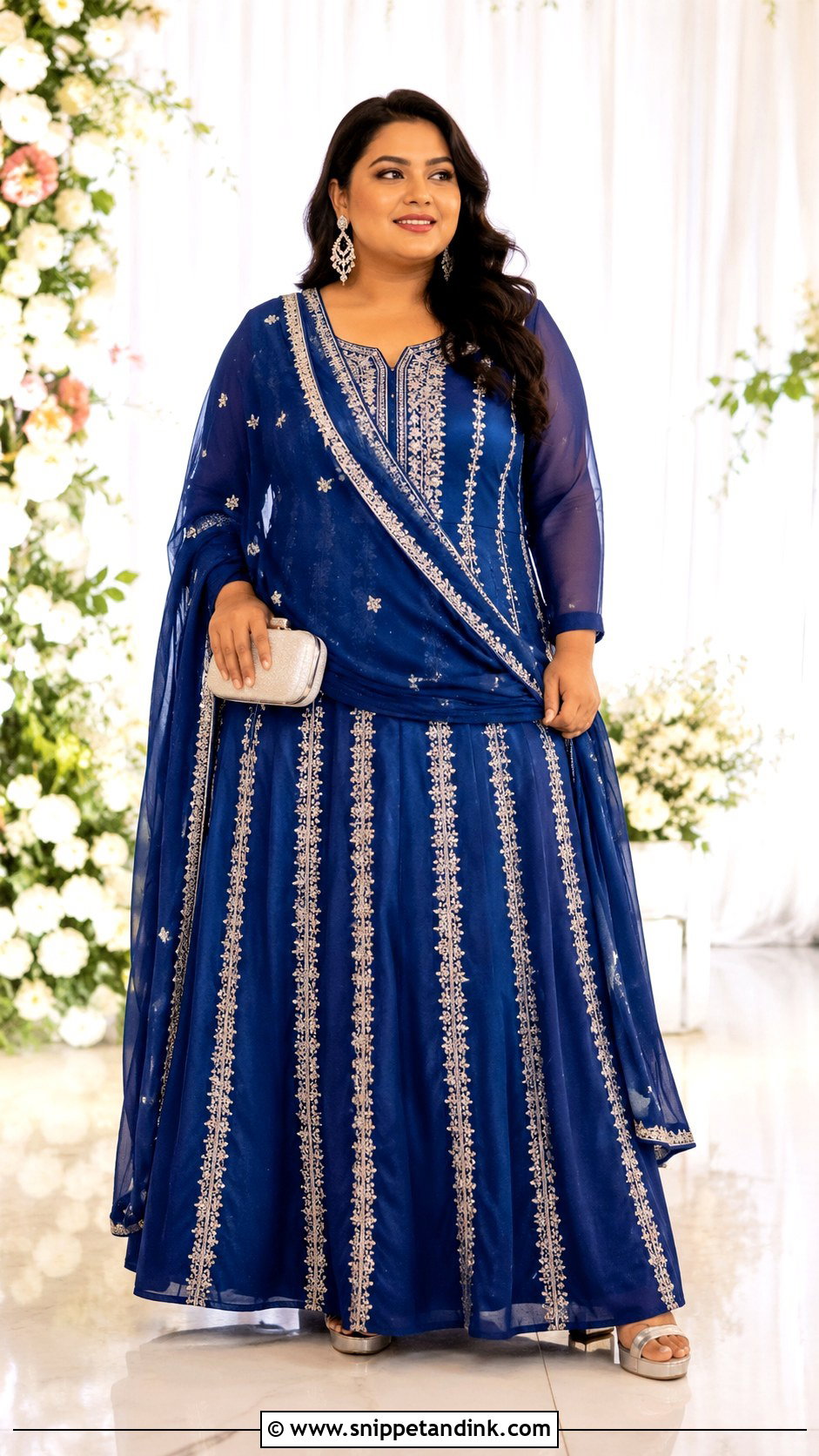 Plus Size Long Gown With Dupatta - Snippet and Ink - 20 Long Gown with Dupatta Ideas