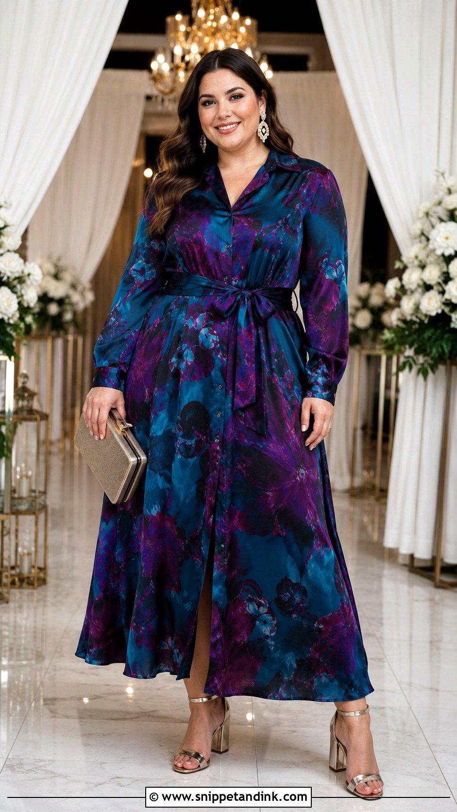 Plus Size Long Shirt Dress With Block Heels - Snippet and Ink - 20 Long Shirt Dress for Wedding Ideas