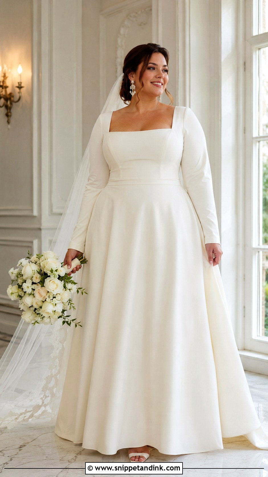 Plus Size Long Sleeve A Line Wedding Dress - Snippet and Ink - 20 Long Sleeve a Line Wedding Dress Ideas