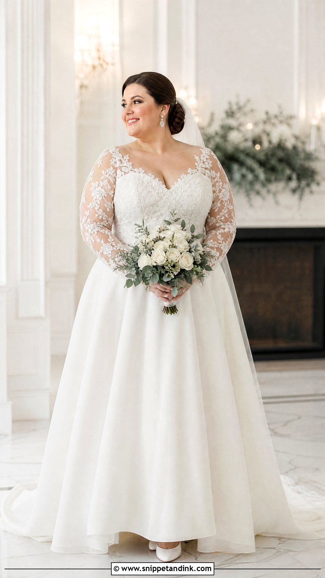 Plus Size Long Sleeve Bridal Dress - Snippet and Ink - 25 Plus Size Bridal Dresses