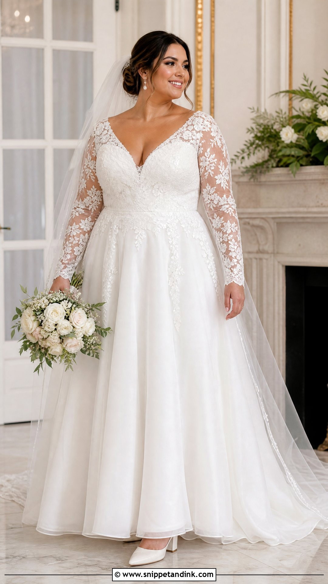 Plus Size Long Sleeve Bridal Gown - Snippet and Ink - 20 Plus Size Bridal Gowns