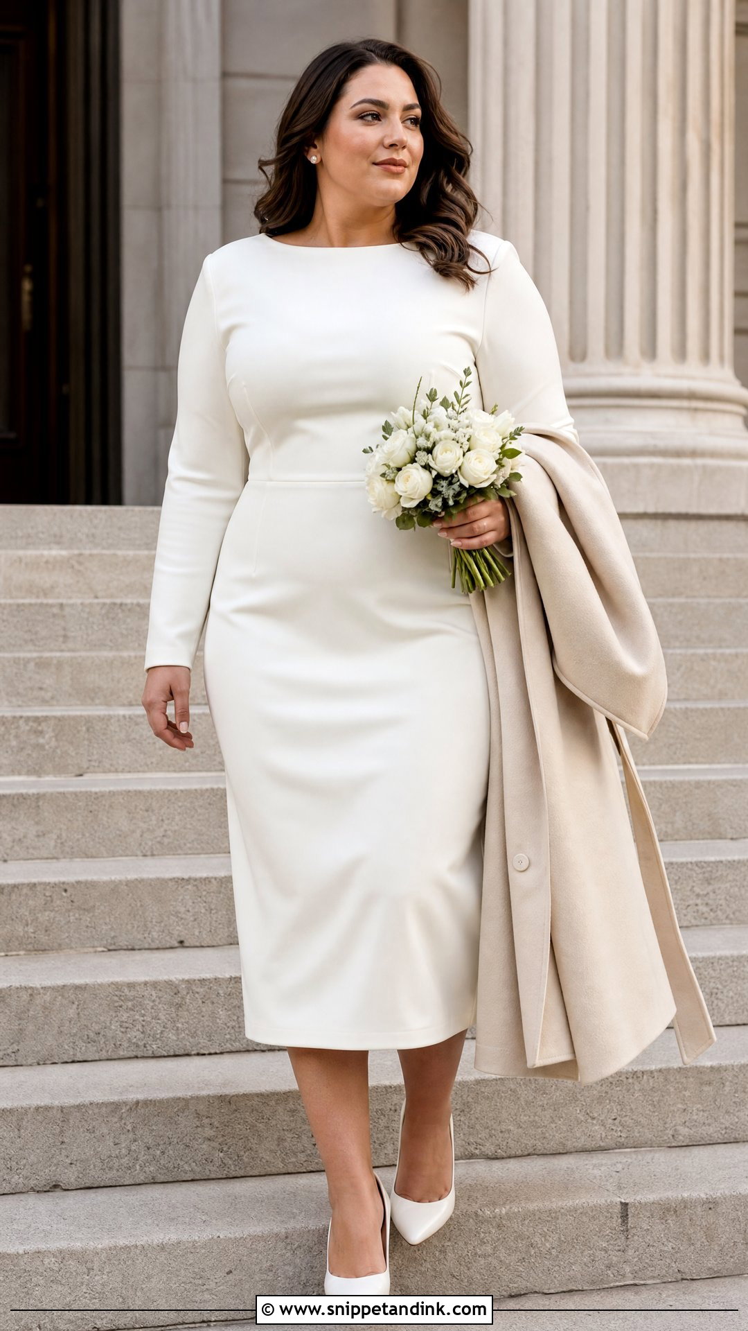Plus Size Long Sleeve Civil Wedding Dress - Snippet and Ink - 25 Civil Wedding Dresses Plus Size