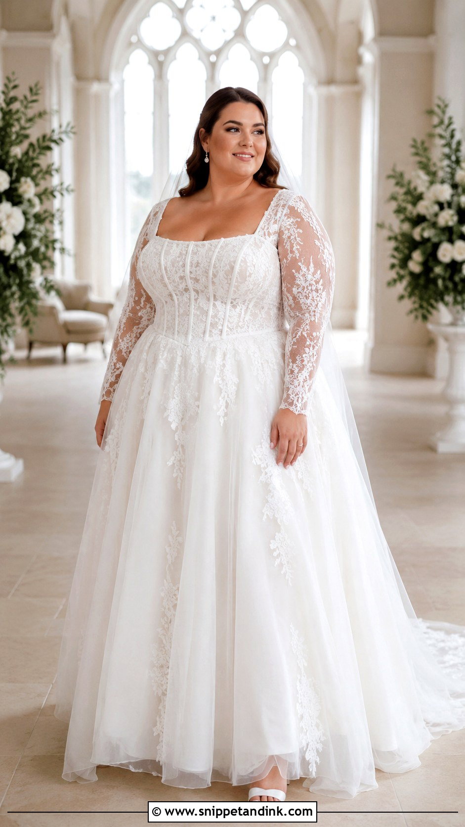 Plus Size Long Sleeve Corset Wedding Dress - Snippet and Ink - 20 Long Sleeve Corset Wedding Dress Ideas