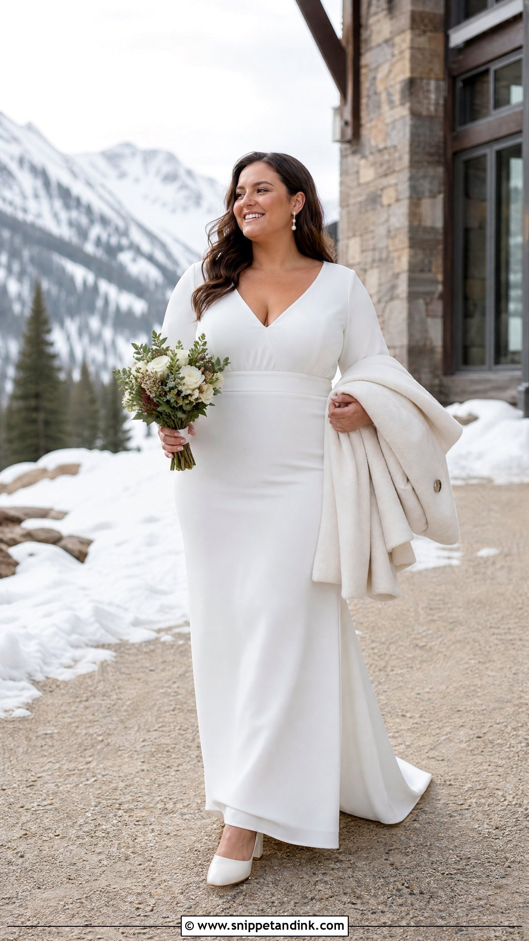Plus Size Long Sleeve Elopement Dress - Snippet and Ink - 20 Plus Size Elopement Dress Ideas