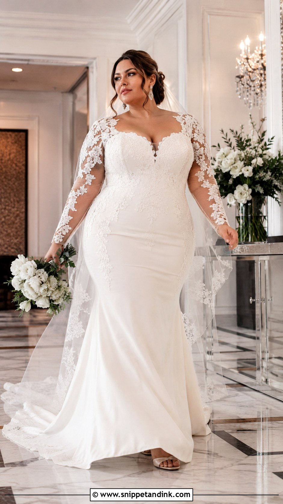 Plus Size Long Sleeve Fitted Wedding Dress - Snippet and Ink - 20 Long Sleeve Fitted Wedding Dress Ideas