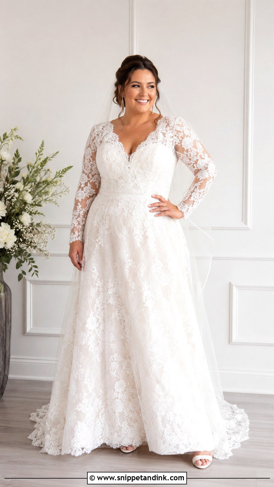 Plus Size Long Sleeve Lace Wedding Dress - Snippet and Ink - 20 Long Sleeve Lace Wedding Dresses