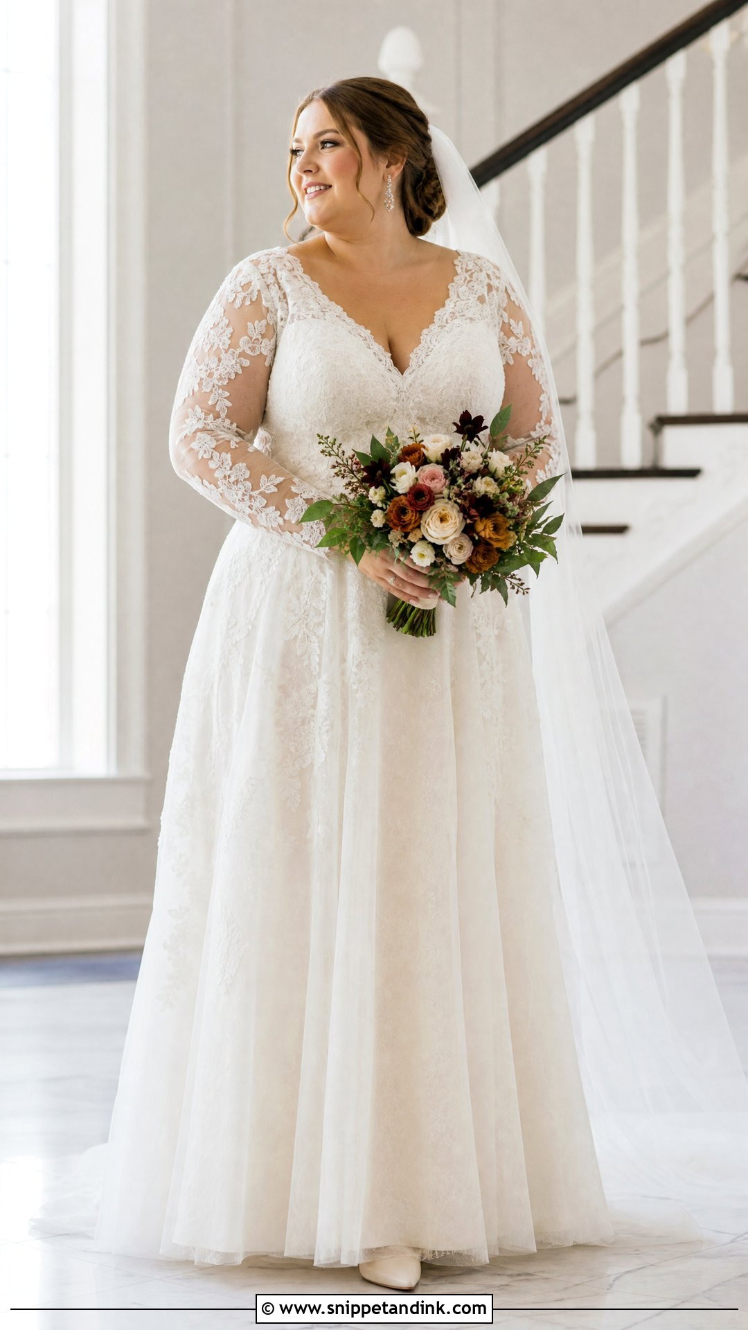 Plus Size Long Sleeve Lace Wedding Dress - Snippet and Ink - 20 Plus Size Lace Wedding Dress Ideas