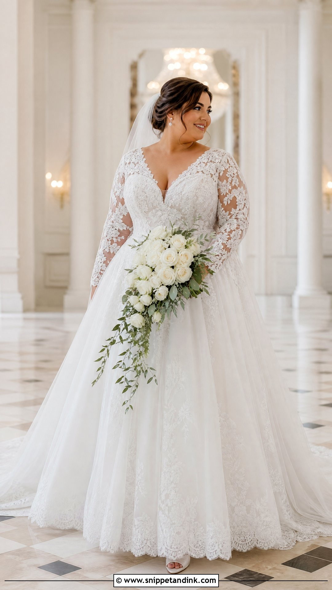 Plus Size Long Sleeve Lace Wedding Dress Ballgown - Snippet and Ink - 20 Long Sleeve Lace Wedding Dress Ballgown Ideas