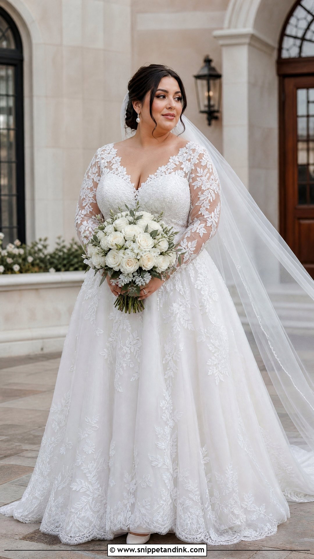 Plus Size Long Sleeve Lace Wedding Gown - Snippet and Ink - 20 Plus Size Wedding Gowns Curvy Bride