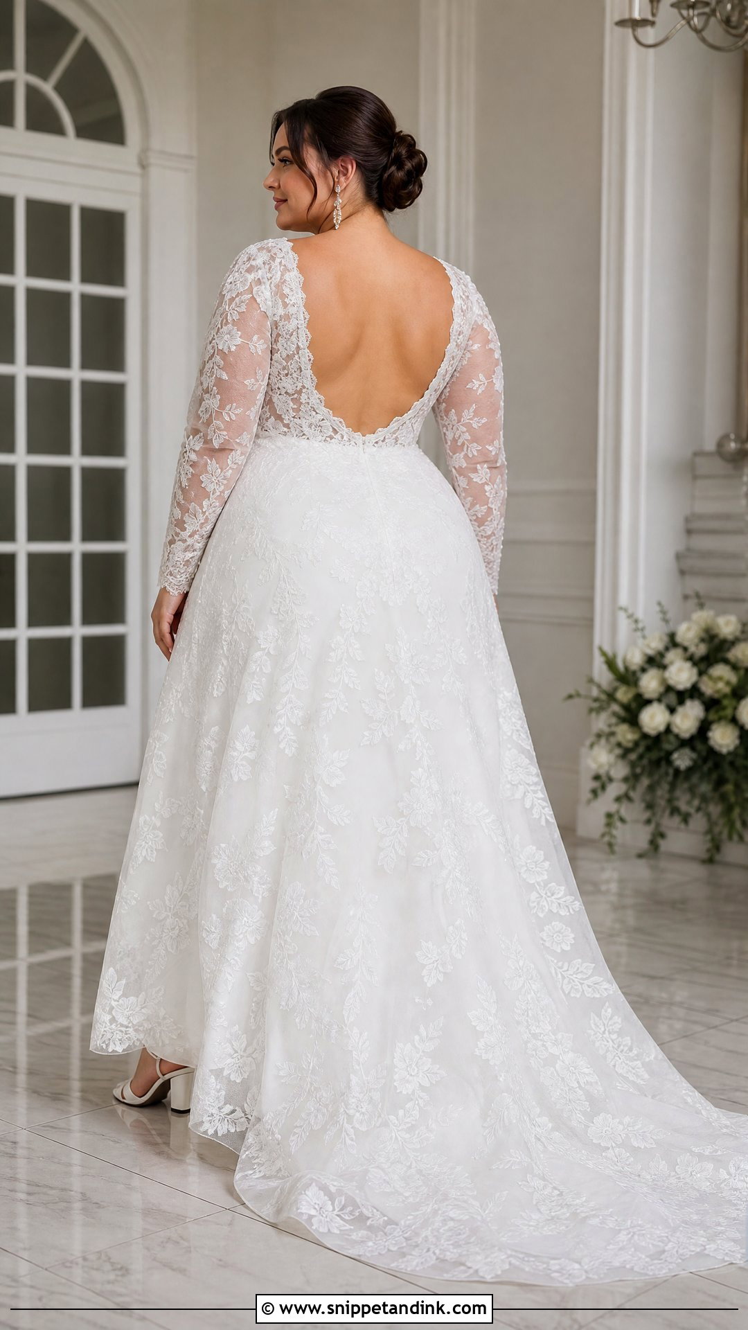 Plus Size Long Sleeve Open Back Wedding Dress - Snippet and Ink - 25 Long Sleeve Open Back Wedding Dress Ideas