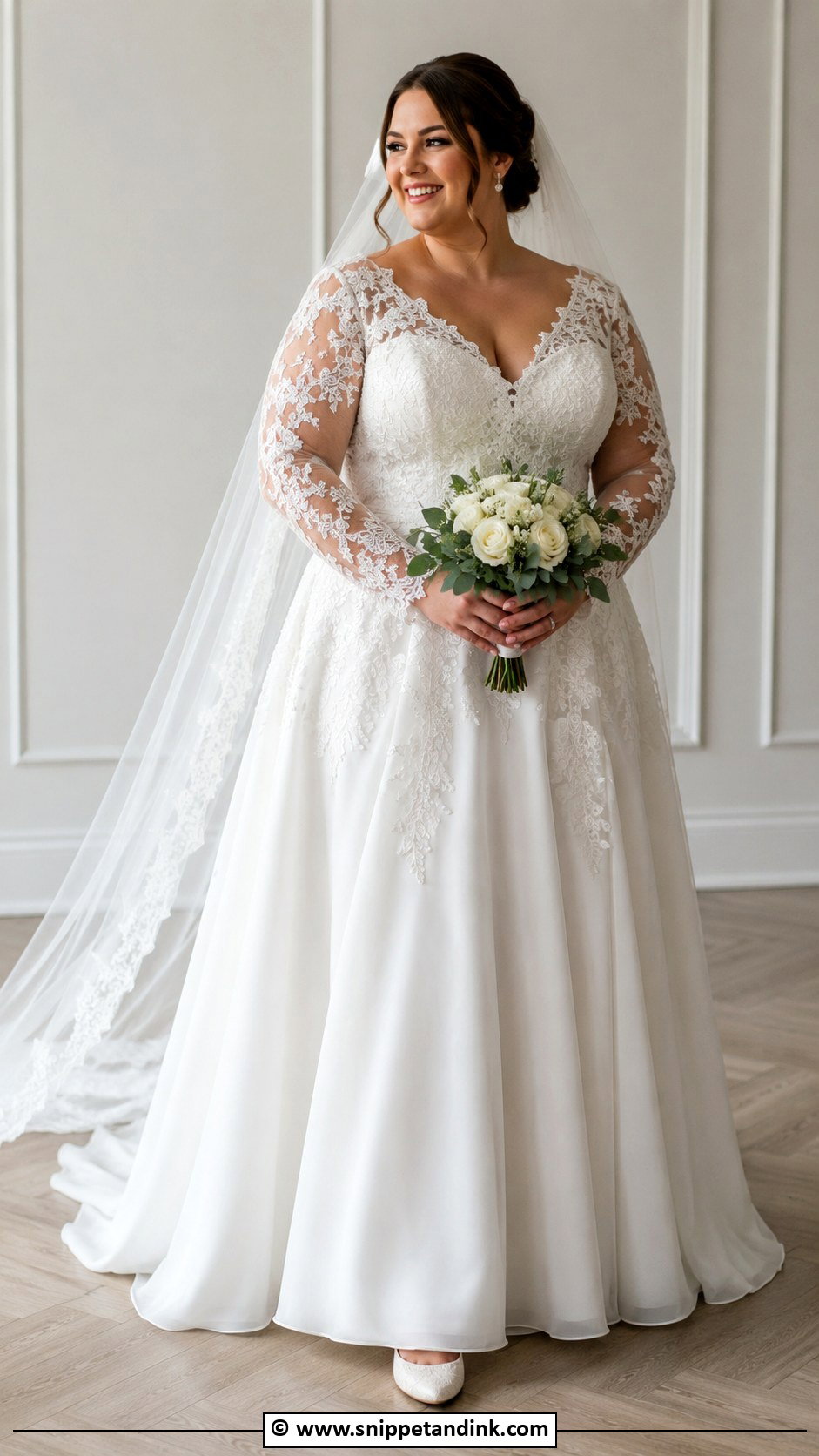 Plus Size Long Sleeve Wedding Dress - Snippet and Ink - 35 Plus Size Wedding Dresses