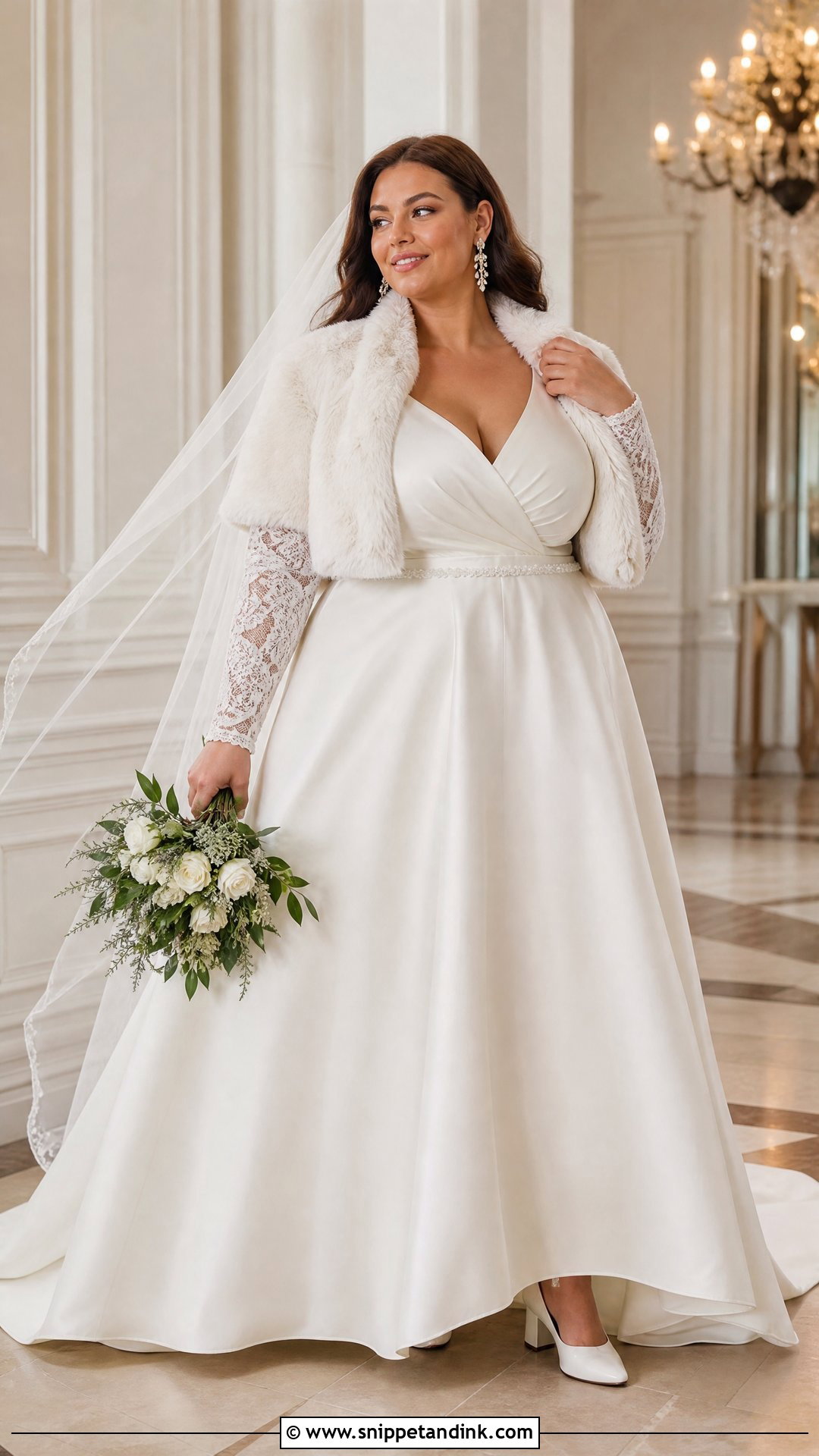 Plus Size Long Sleeve Wedding Dress - Snippet and Ink - 20 Warm Wedding Dress Ideas