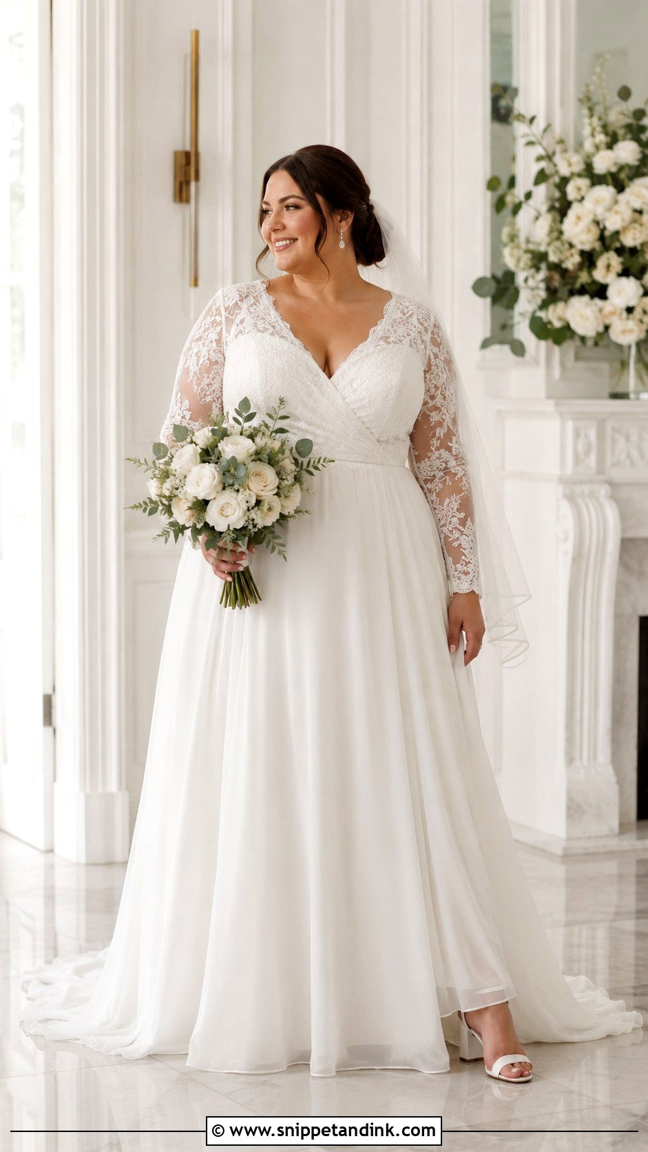 Plus Size Long Sleeve Wedding Dress - Snippet and Ink - 20 Long Sleeve Wedding Ideas