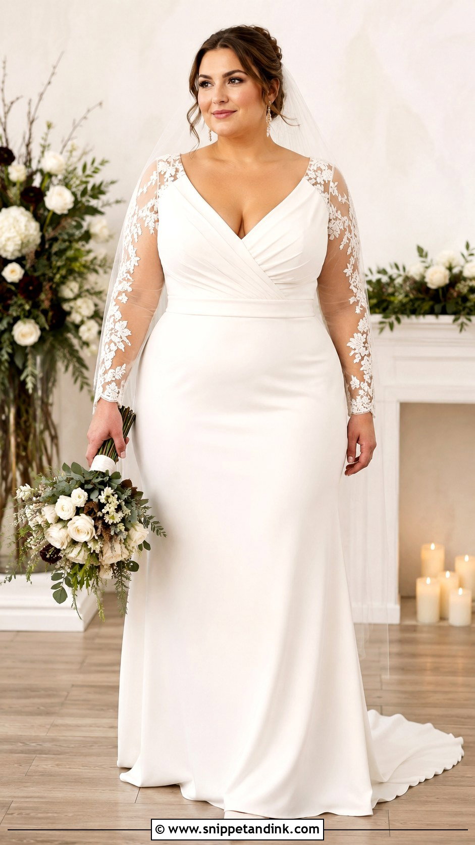 Plus Size Long Sleeve Wedding Gown - Snippet and Ink - 30 Plus Size Wedding Gowns