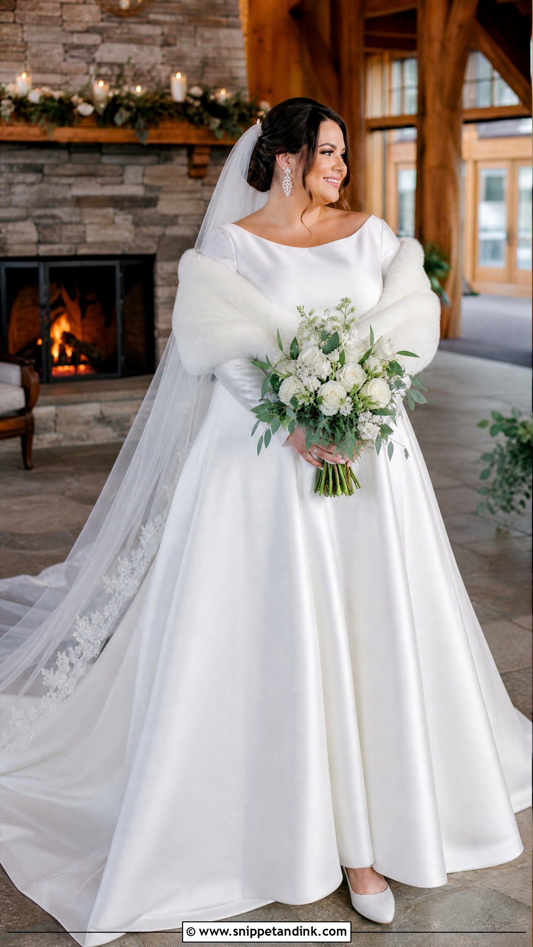 Plus Size Long Sleeve Winter Wedding Dress - Snippet and Ink - 20 Wedding Dress for Plus Size Women Ideas