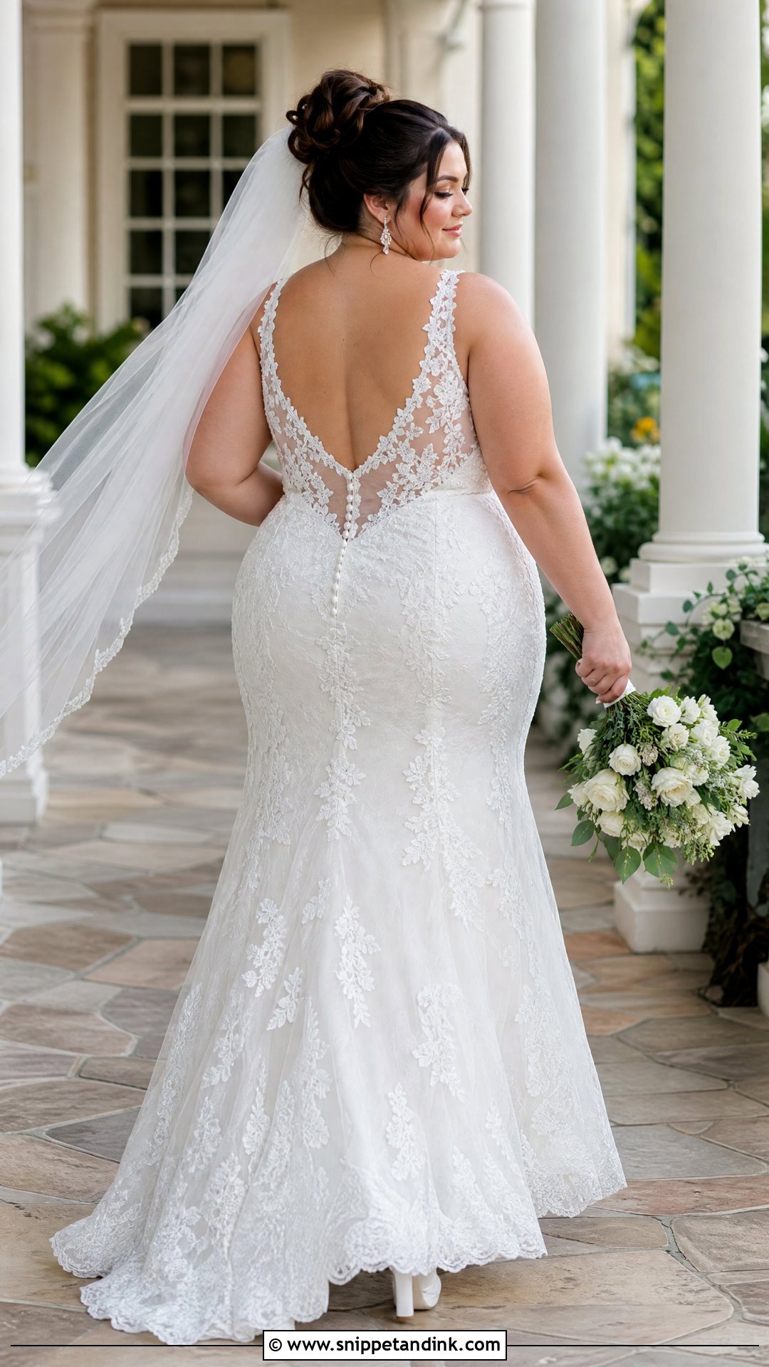 Plus Size Low Back Lace Wedding Dress - Snippet and Ink - 20 Low Back Lace Wedding Dress Ideas