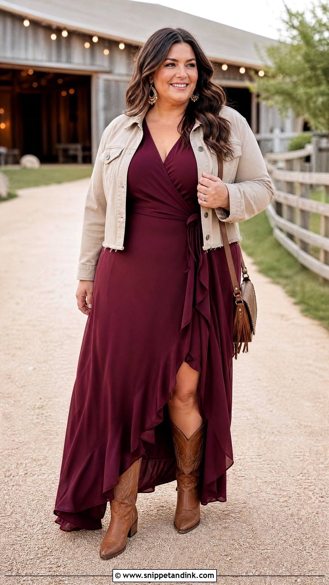 Plus Size Maxi Dress With Cowgirl Boots - Snippet and Ink - 25 Wedding Cowgirl Boots Ideas