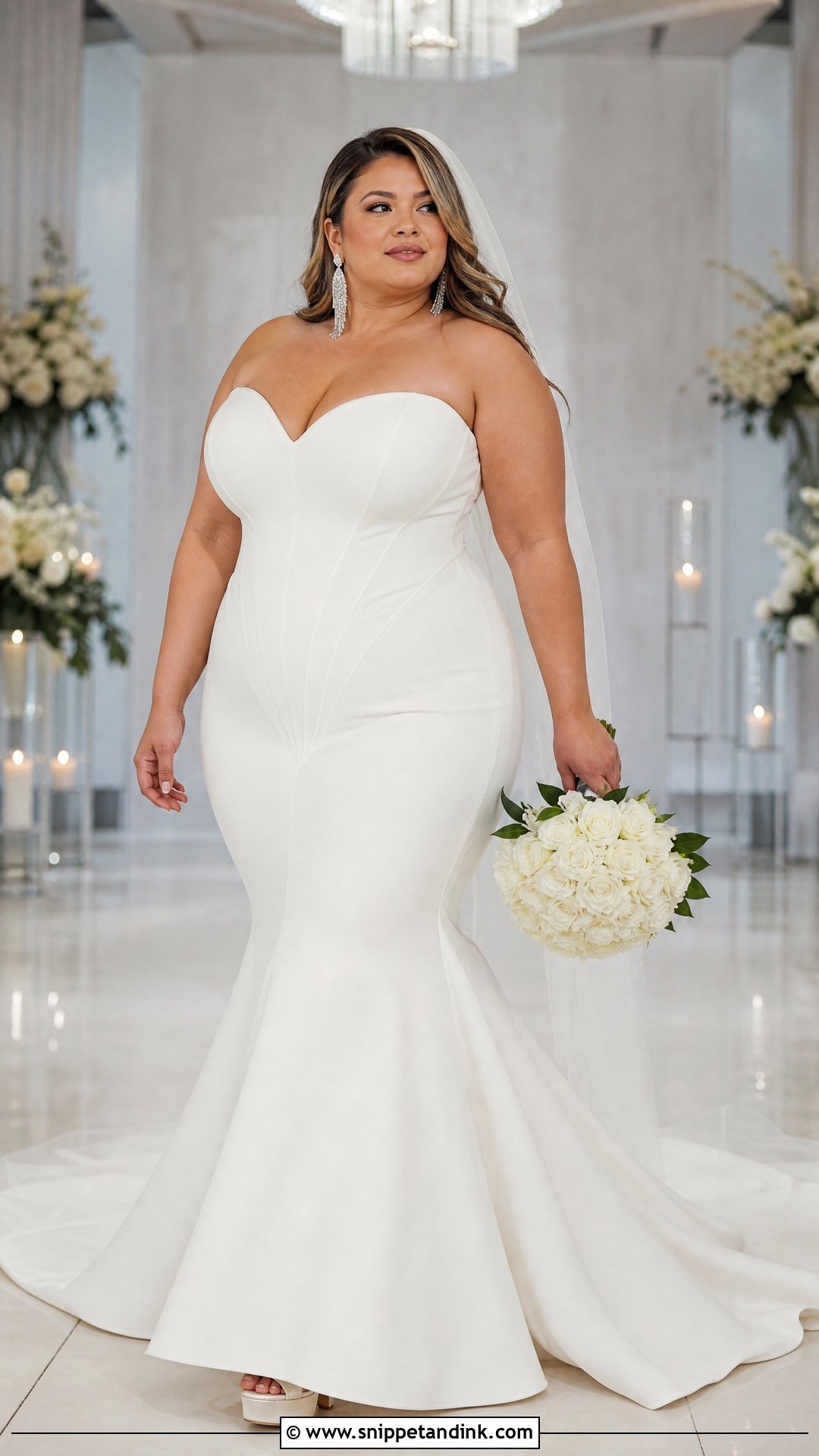 Plus Size Mermaid Crepe Wedding Dress - Snippet and Ink - 20 Wedding Dresses for Curvy Brides Plus Size