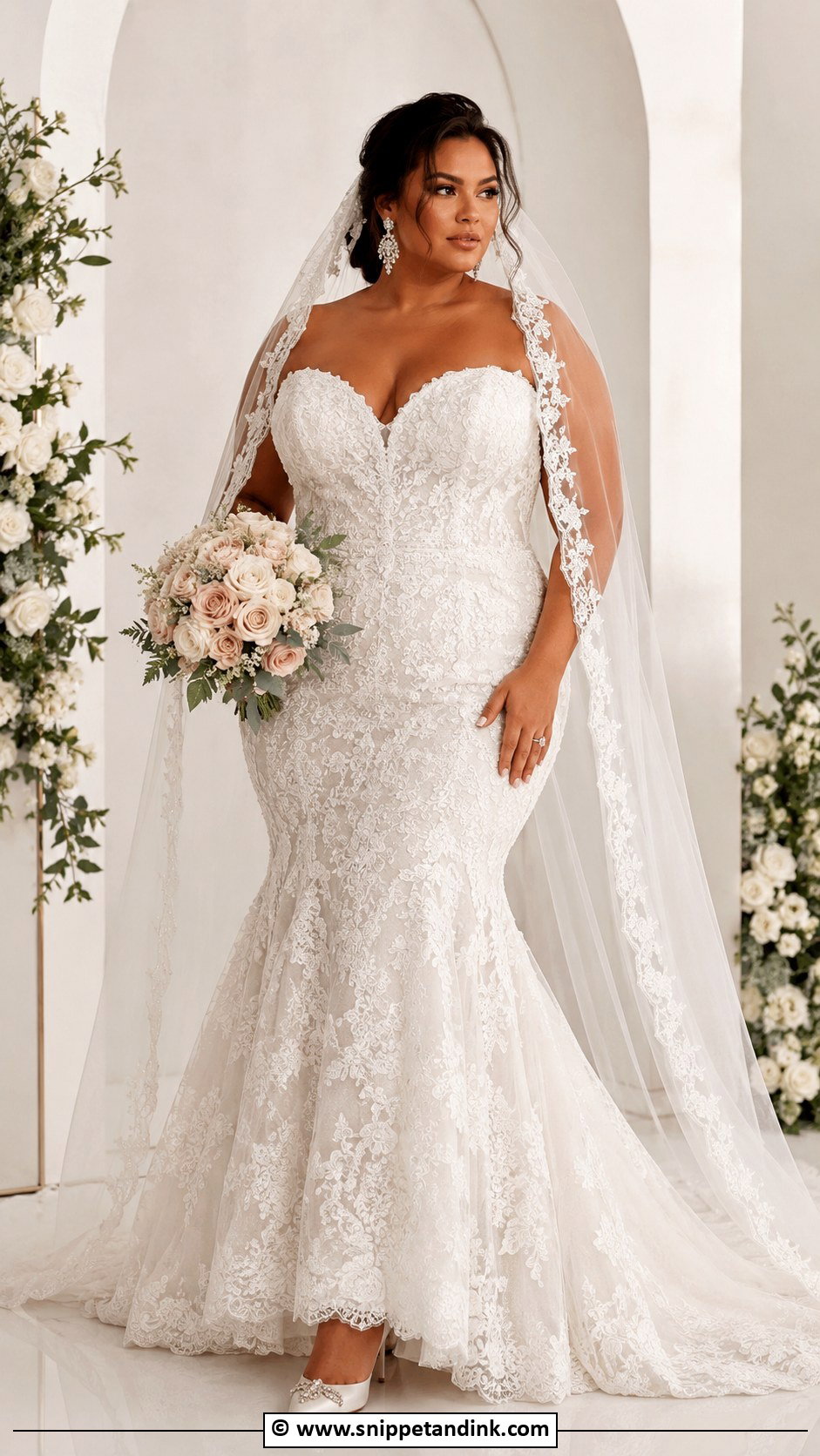 Plus Size Mermaid Wedding Dress - Snippet and Ink - 35 Plus Size Wedding Dresses