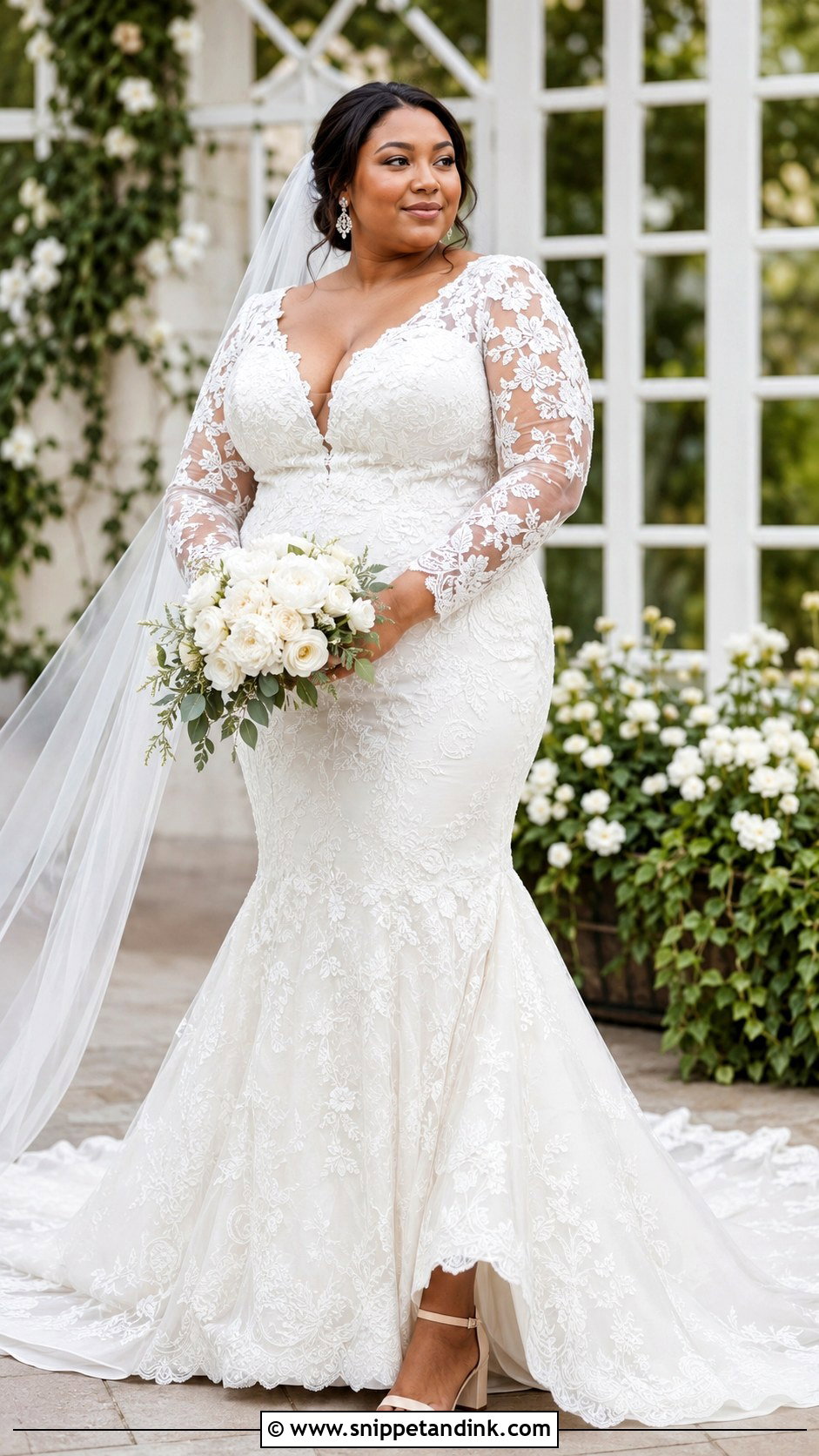 Plus Size Mermaid Wedding Dress With Sleeves - Snippet and Ink - 20 Mermaid with Sleeves Wedding Dresses