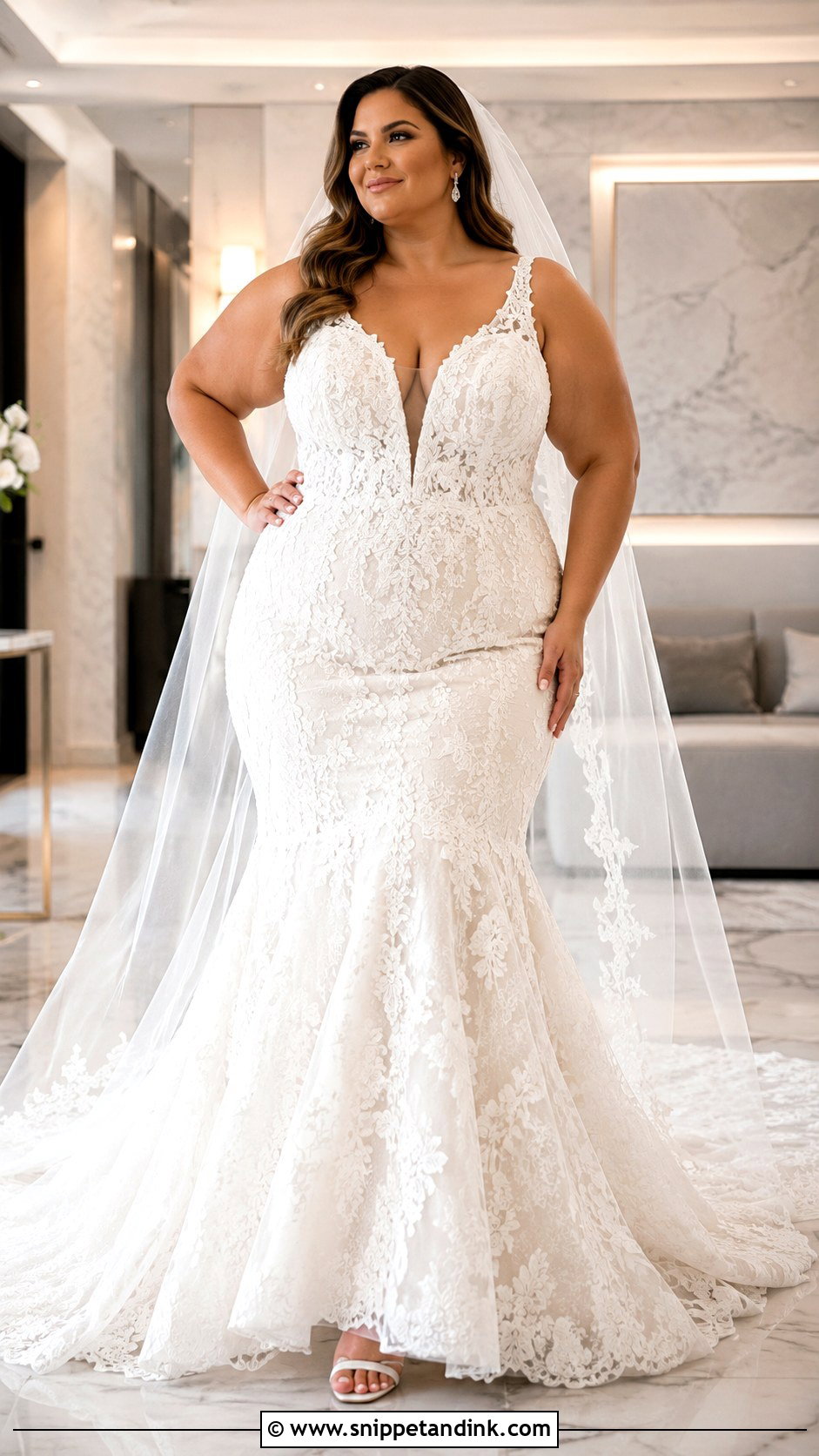 Plus Size Mermaid Wedding Gown - Snippet and Ink - 30 Plus Size Wedding Gowns