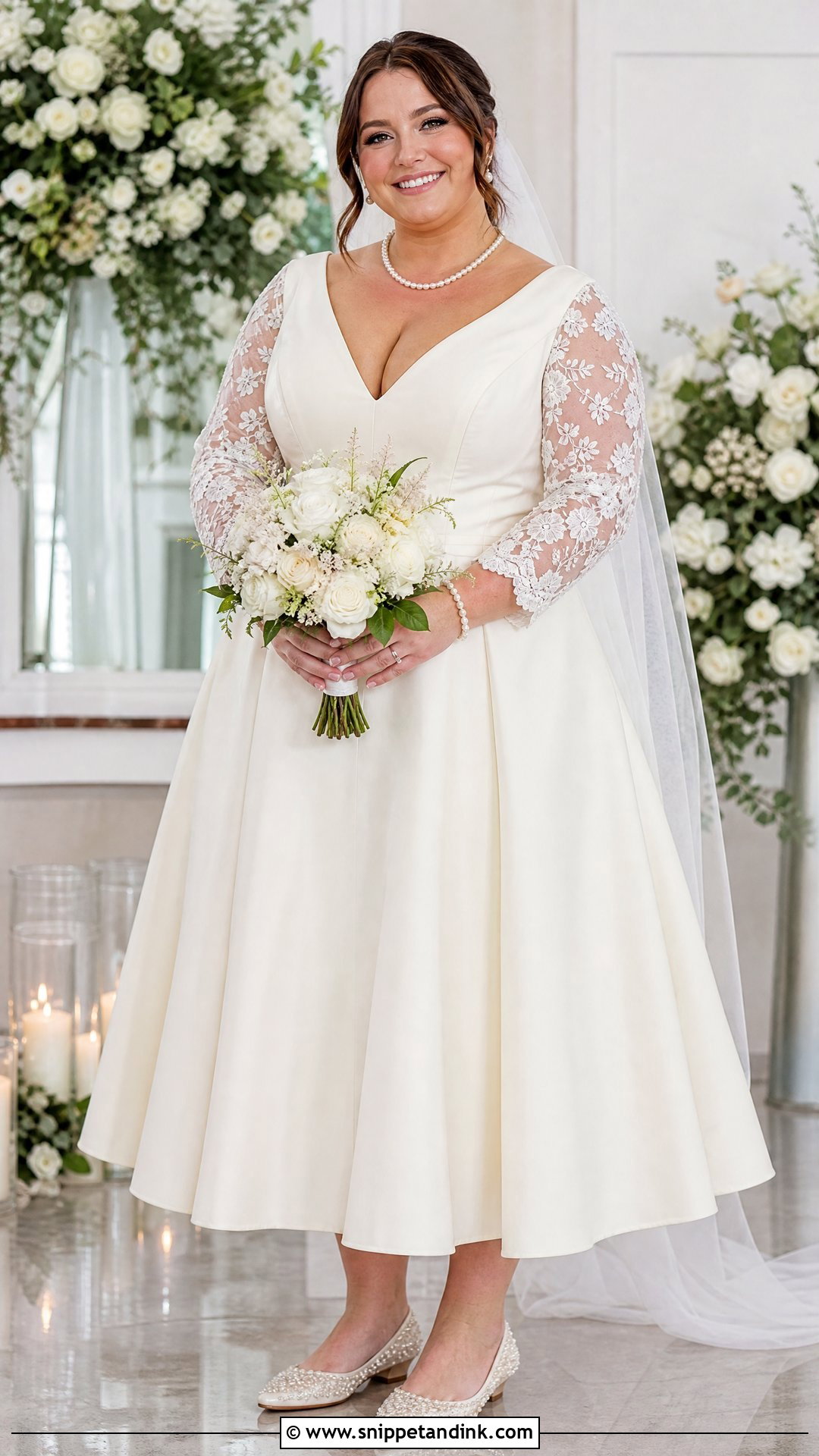 Plus Size Midi Wedding Dress - Snippet and Ink - 25 Mid Length Wedding Dress Ideas