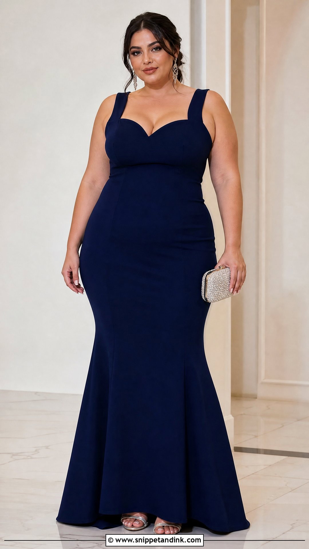 Plus Size Midnight Blue Mermaid Gown - Snippet and Ink - 20 Plus Size Gowns Formal Wedding Parties