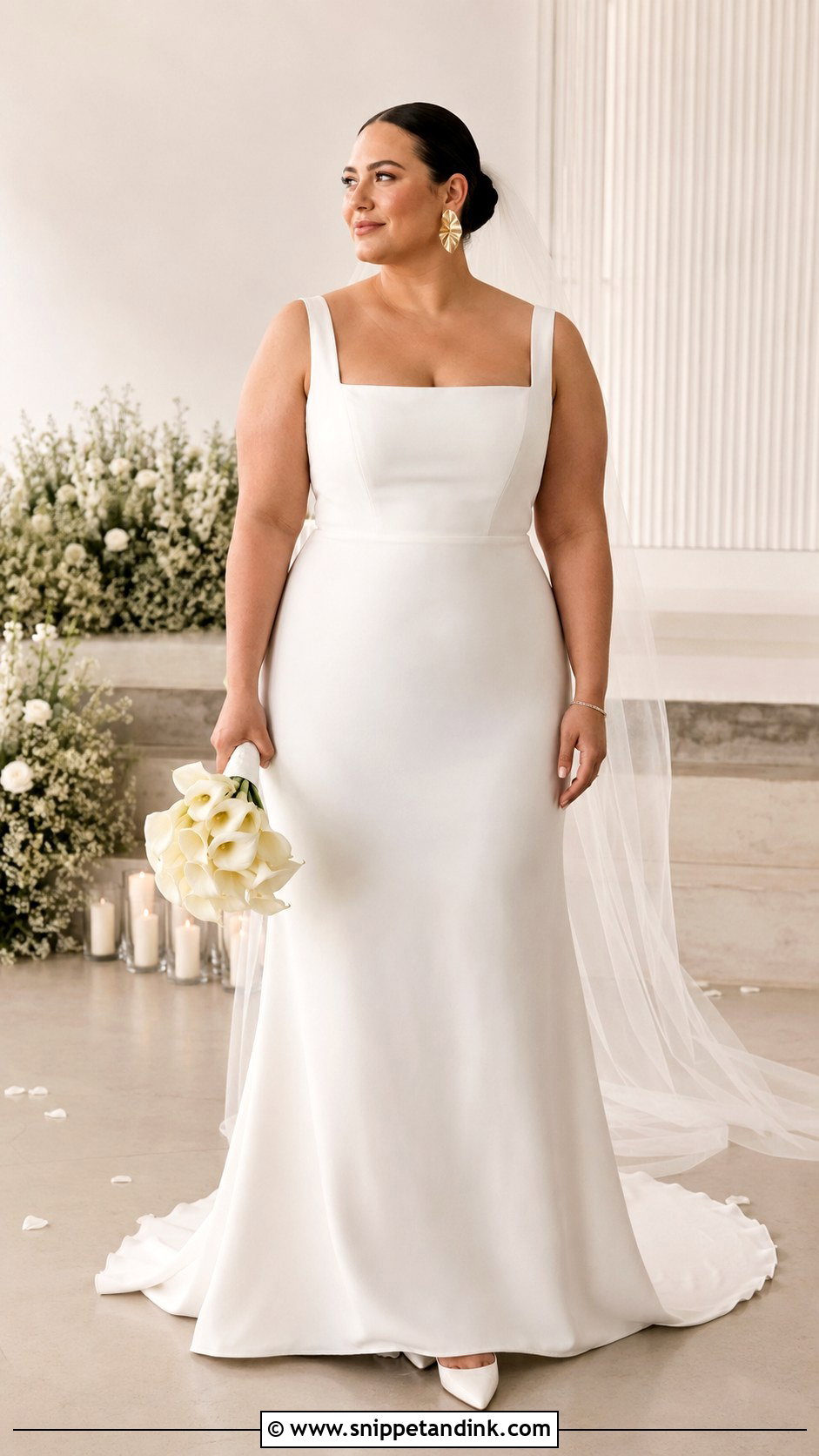 Plus Size Minimalist Crepe Wedding Dress - Snippet and Ink - 20 Large Wedding Dress Ideas