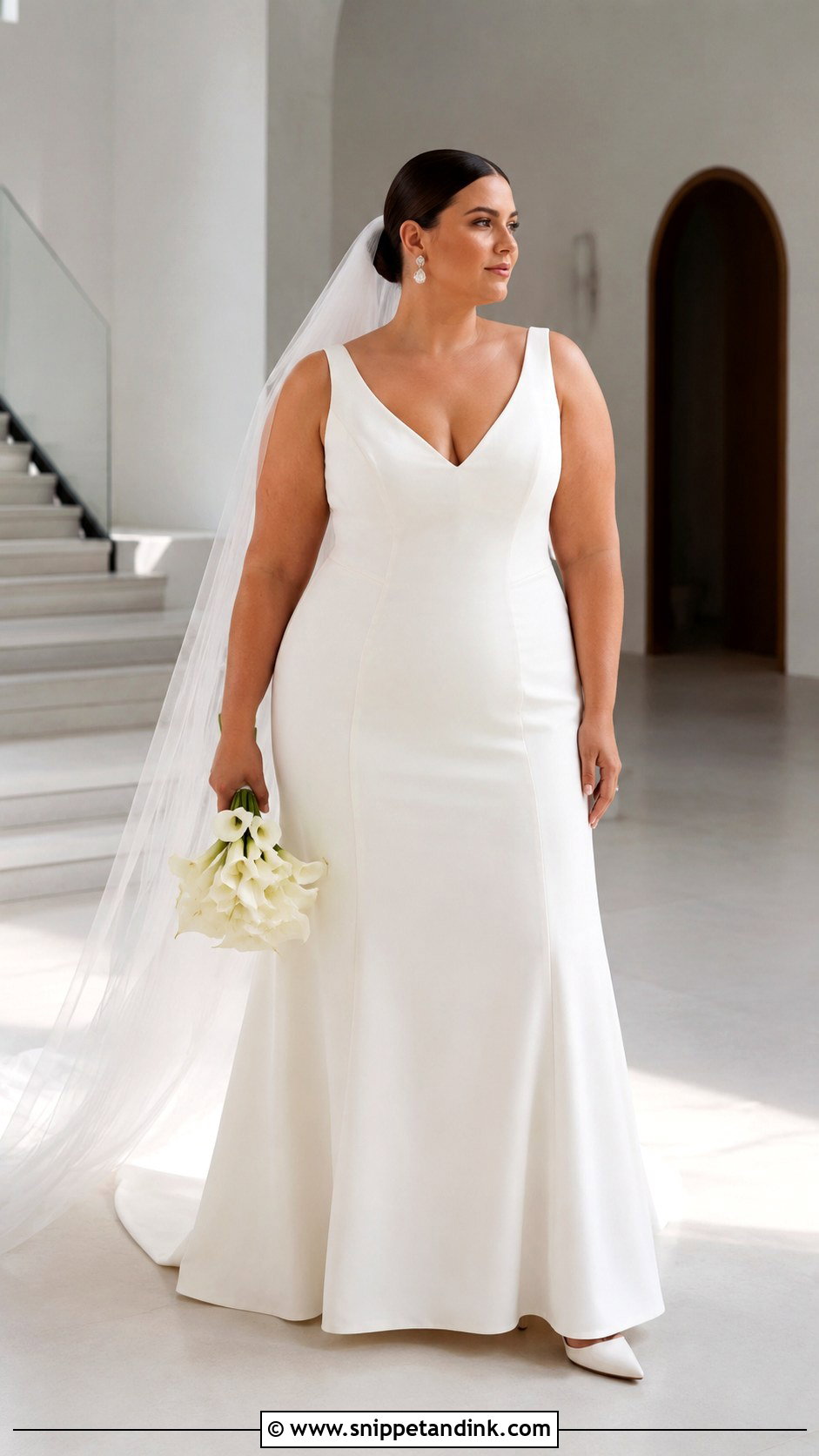 Plus Size Minimalist Crepe Wedding Dress - Snippet and Ink - 20 Big Size Wedding Dress Ideas