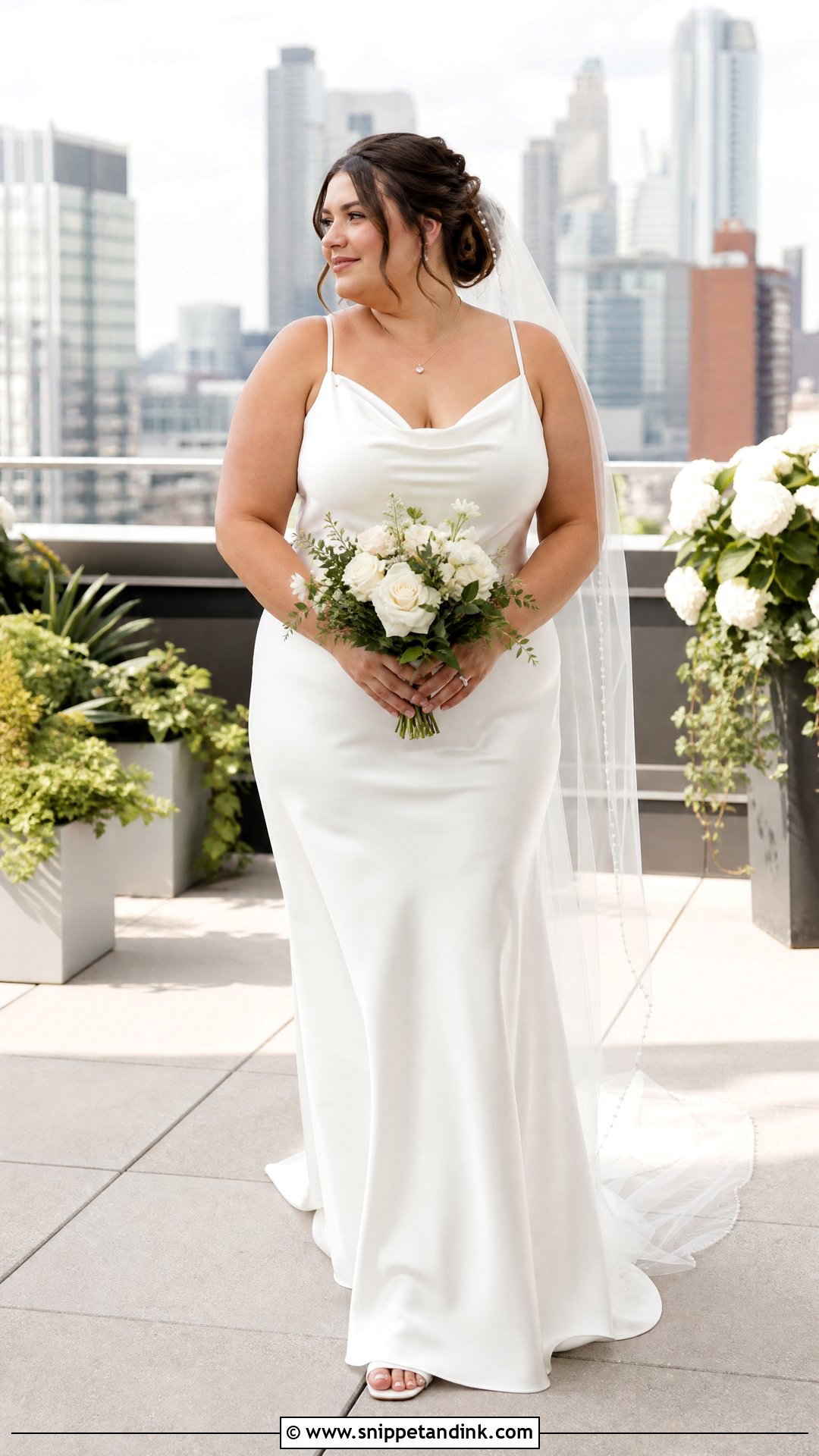 Plus Size Minimalist Satin Slip Wedding Dress - Snippet and Ink - 20 Plus Size Satin Wedding Dress Ideas