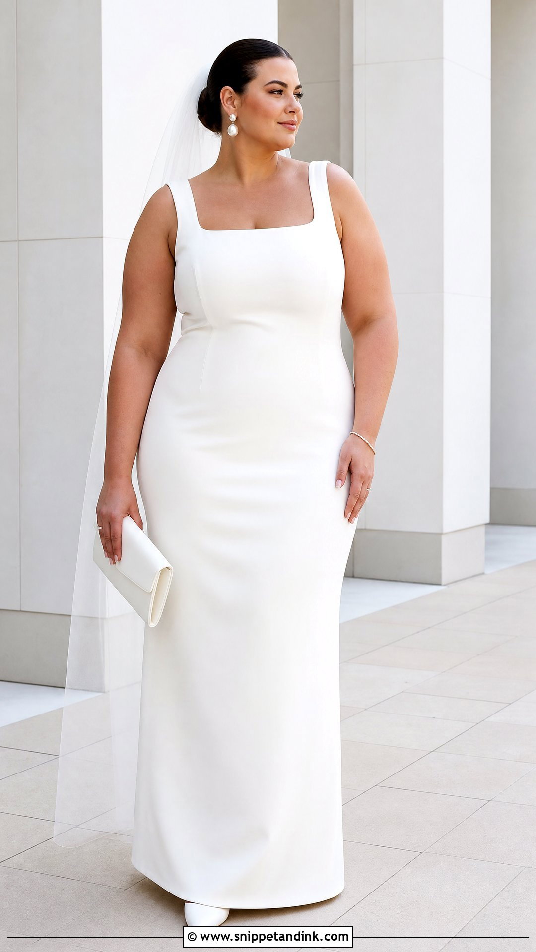 Plus Size Minimalist Sheath Wedding Dress - Snippet and Ink - 20 Wedding Dresses for Curvy Brides Plus Size