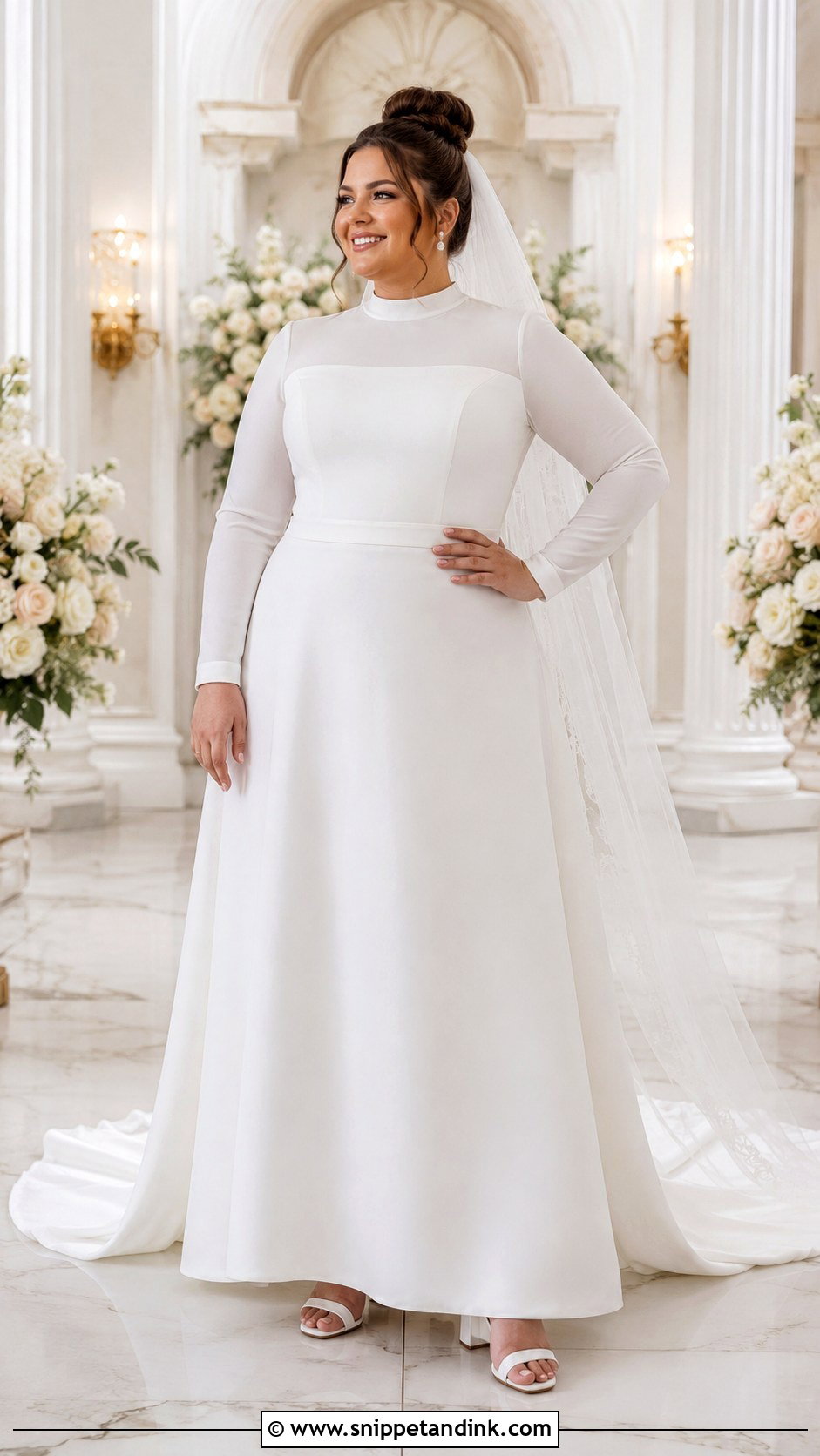 Plus Size Mock Neck Wedding Dress - Snippet and Ink - 20 Mock Neck Wedding Dress Ideas