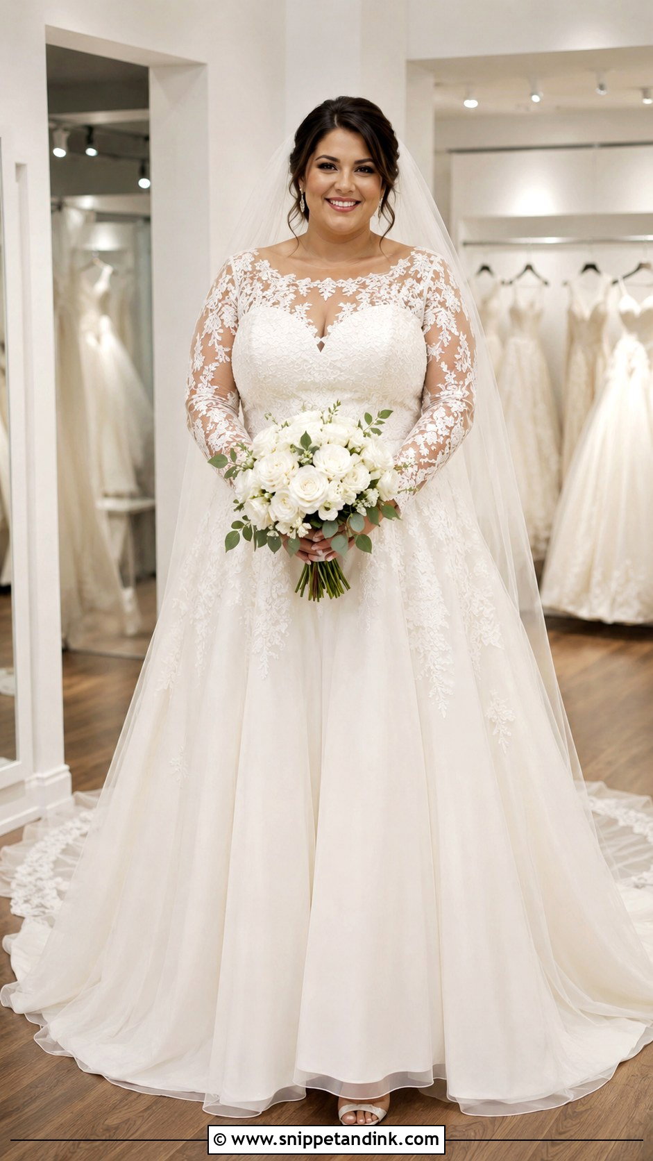Plus Size Modest Wedding Dress With Sleeves - Snippet and Ink - 30 Modest Wedding Dresses with Sleeves