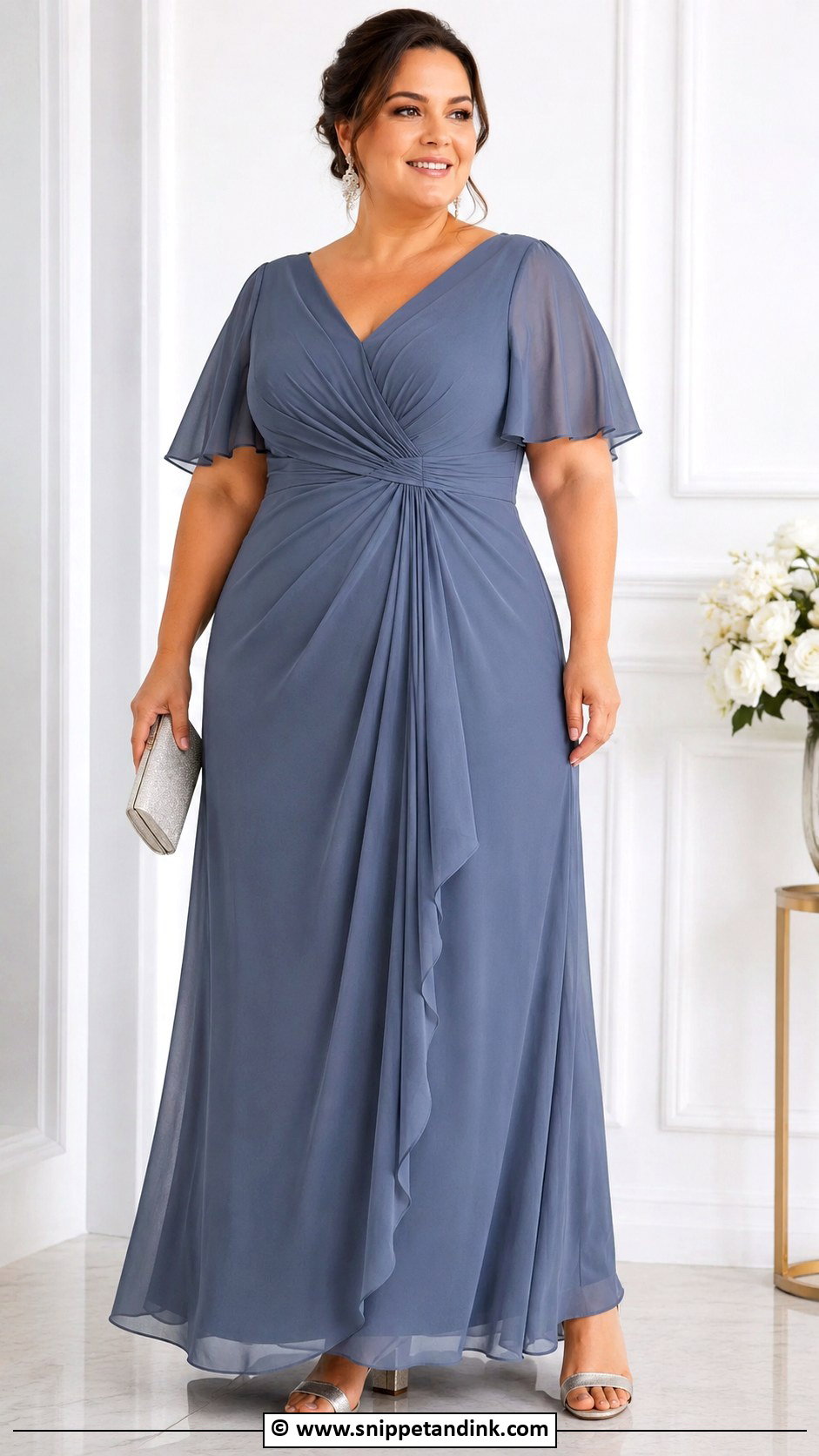 Plus Size Mother Of The Bride Dress With Waist Detail - Snippet and Ink - 25 Mom of the Bride Dress Ideas