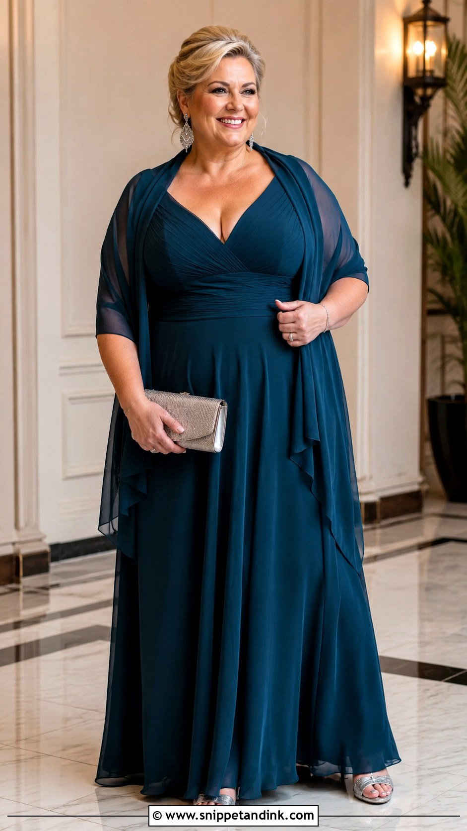 Plus Size Mother Of The Bride Empire Waist Gown - Snippet and Ink - 20 Brides Mum Outfit Ideas