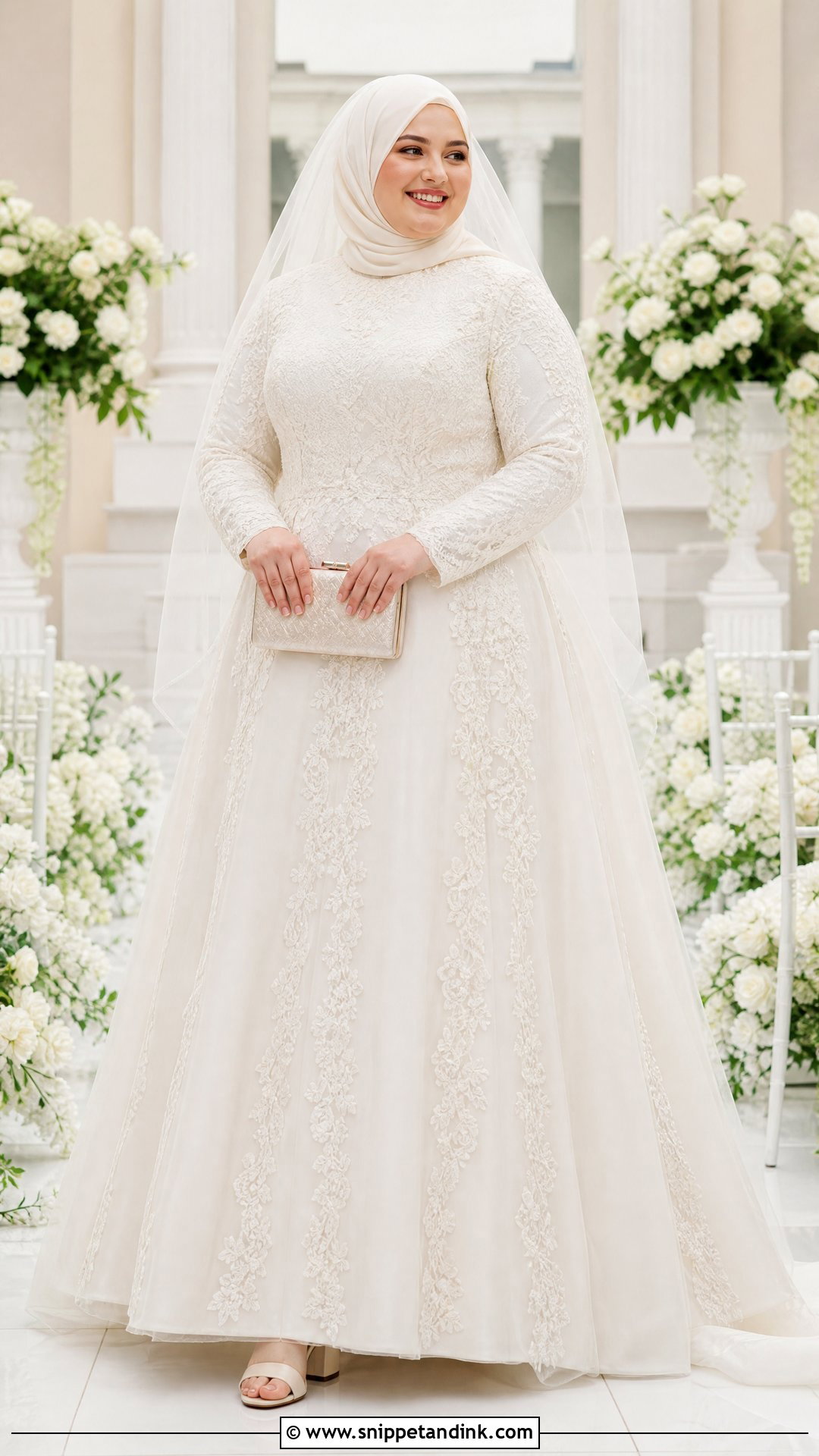 Plus Size Muslim Wedding Dress With Hijab - Snippet and Ink - 20 Islam Wedding Dress Ideas